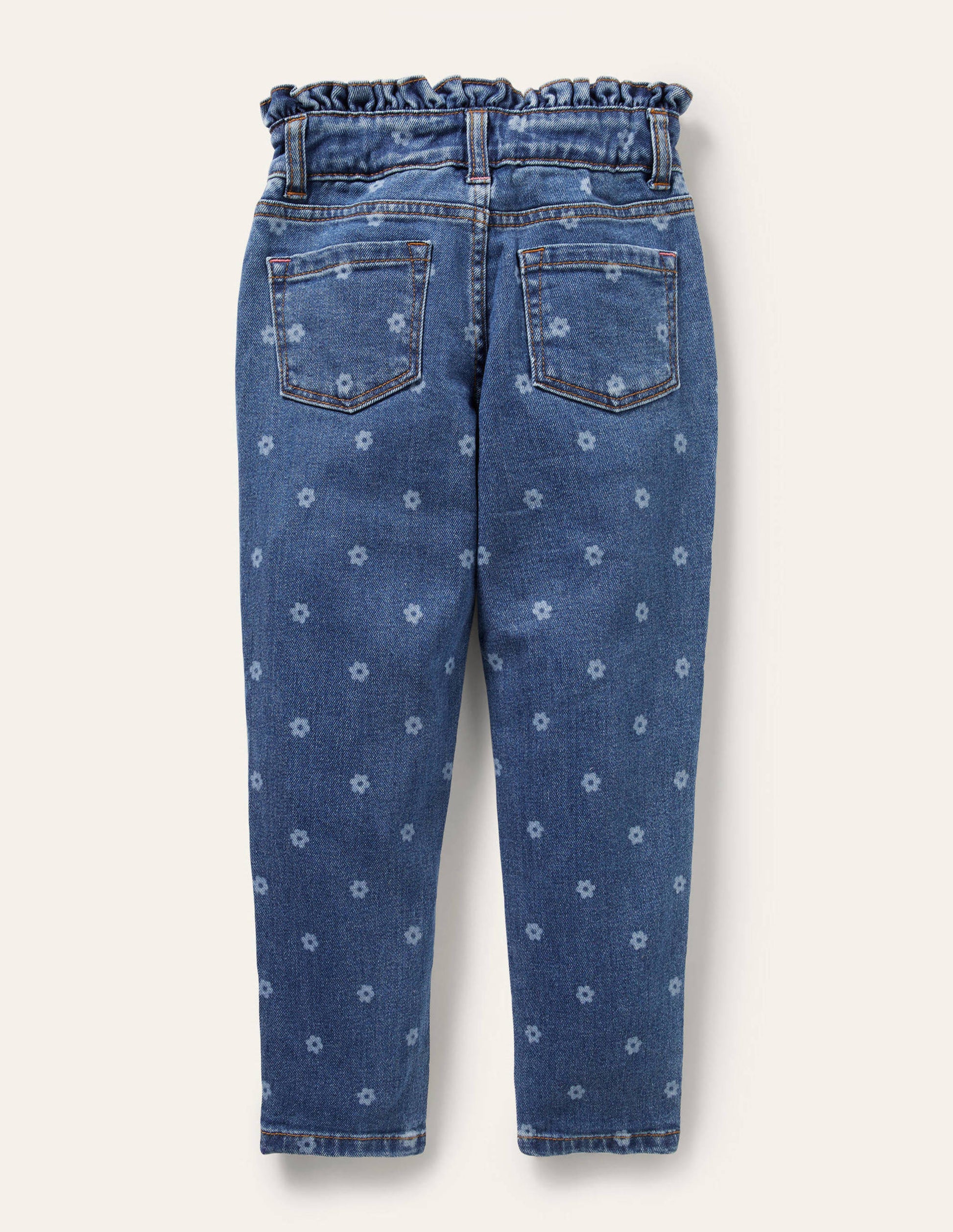 Jeans mit Rüschentaille-Denim, Gänseblümchen-2