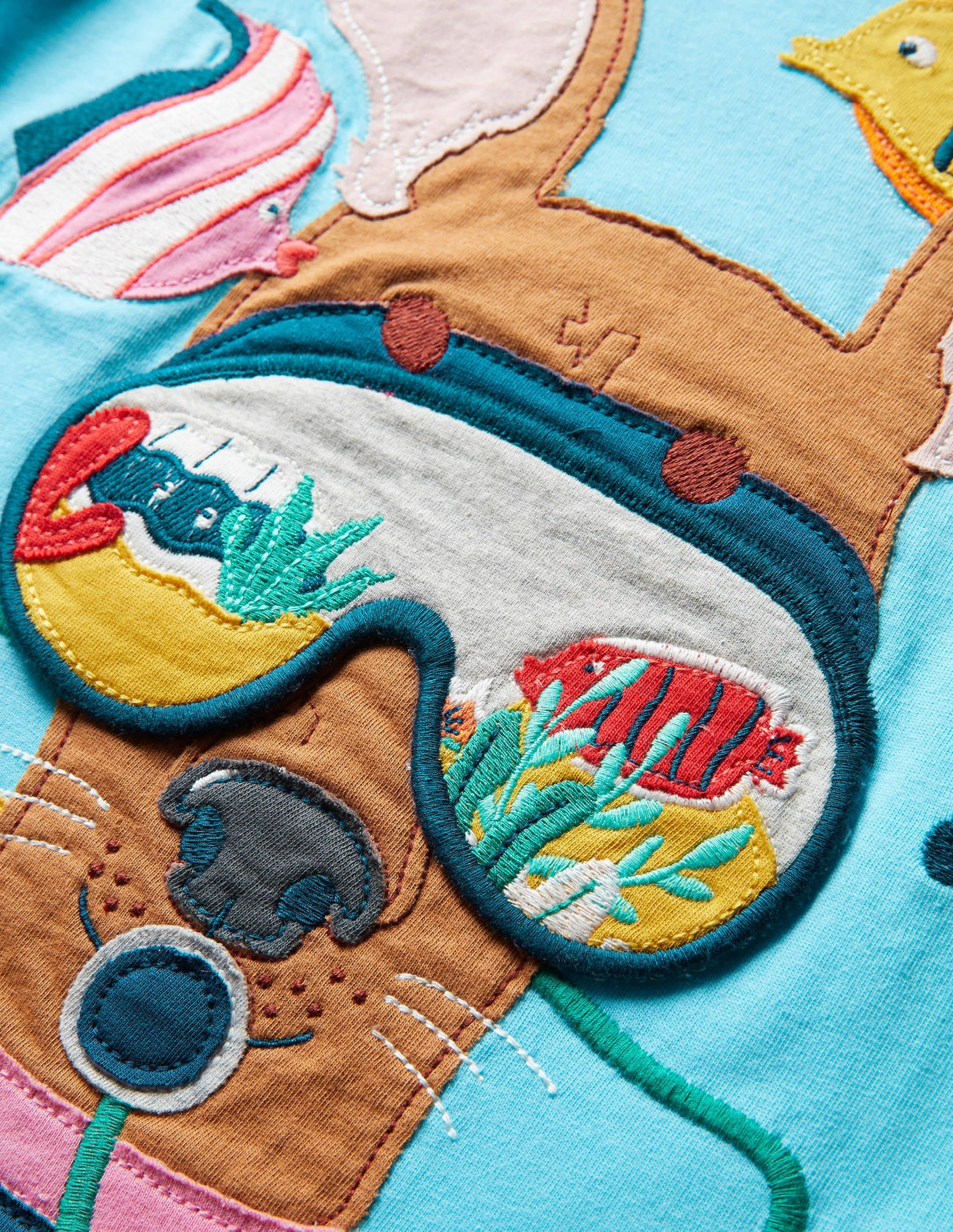Lift-the-flap T-shirt-Aqua Blue Dog - Image 3