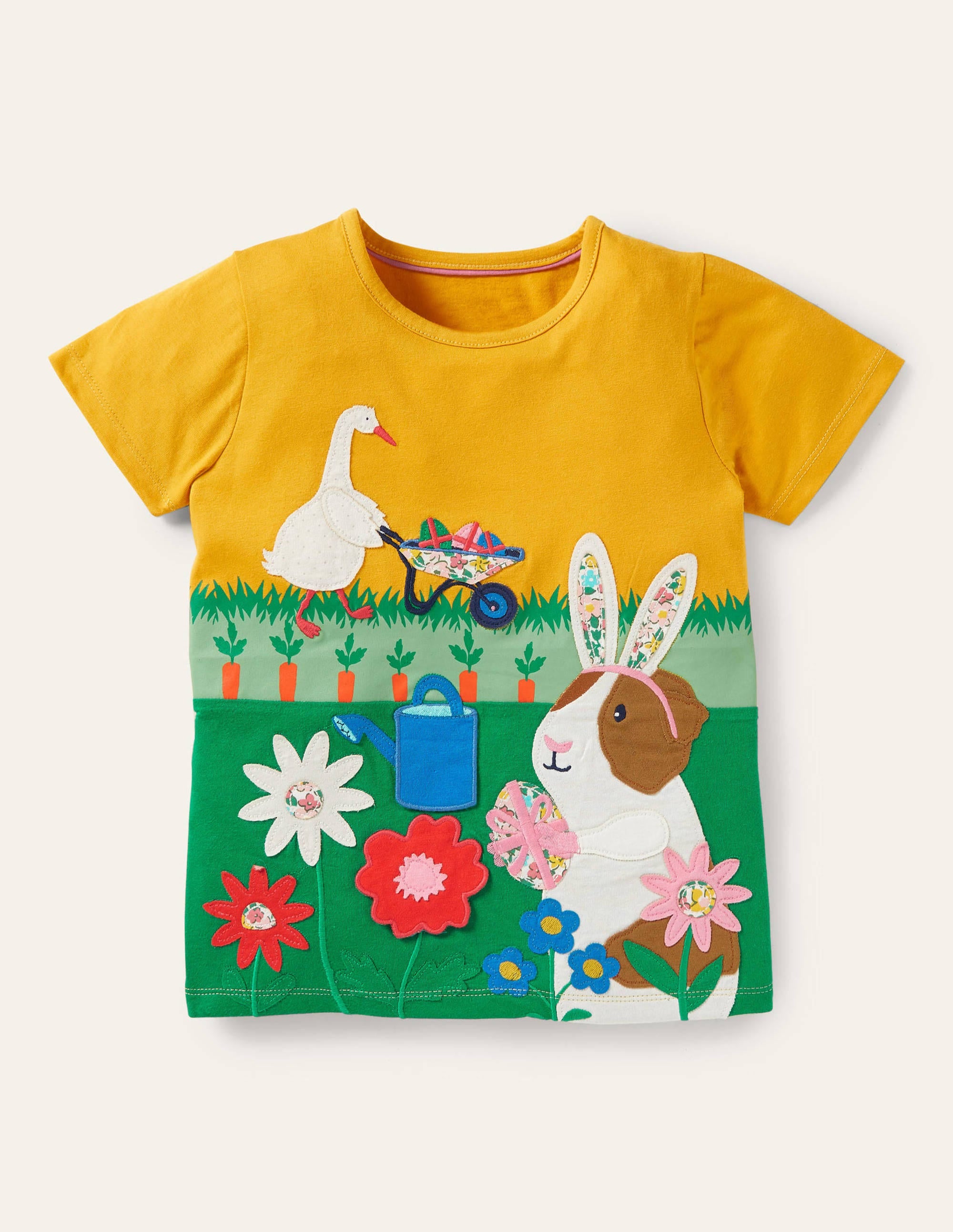 T-Shirt mit Aufklappmotiv-Narzissengelb, Eiersuche - Image 1