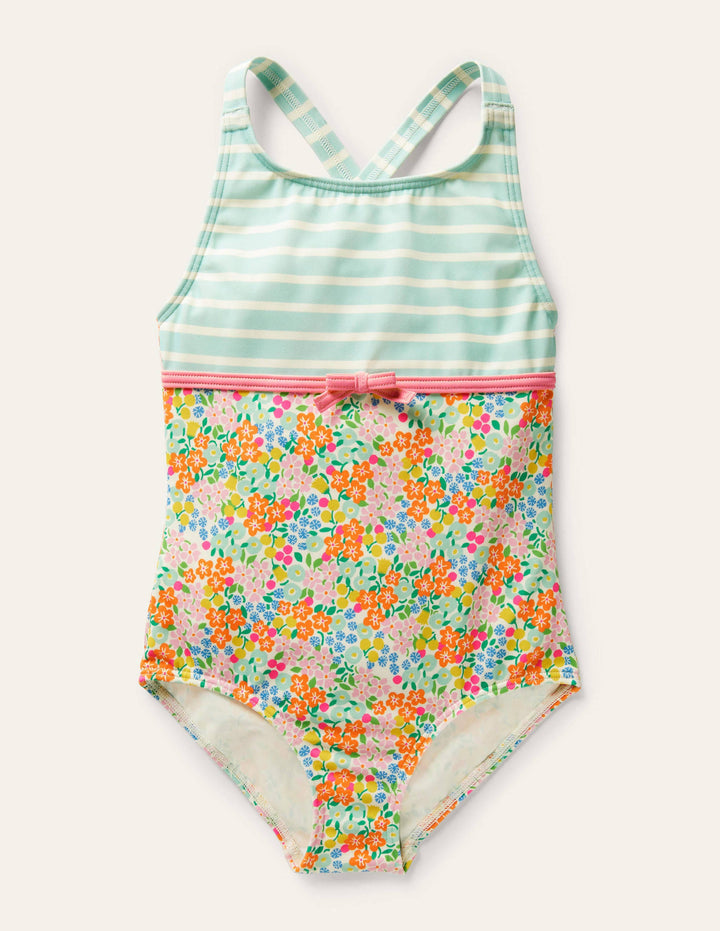Hotchpotch Cross-back Swimsuit-Multi Tropical Flowerbed