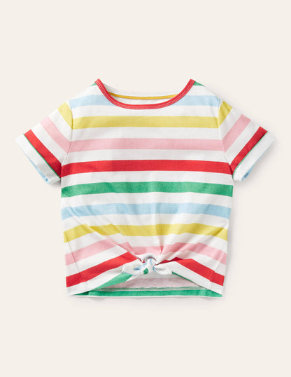 T-Shirt zum Binden-Bunt, Gestreift-1