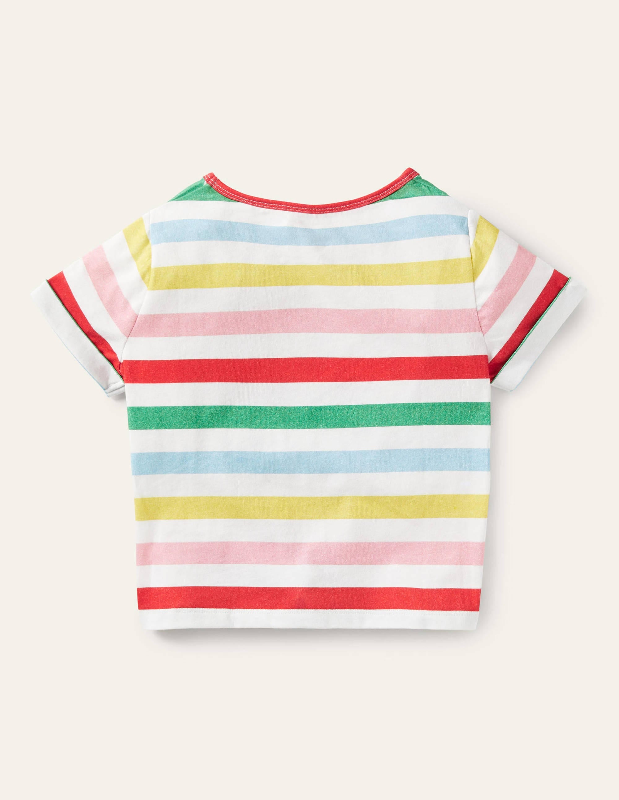 T-shirt noué sur le devant-Rayé multi - Image 2