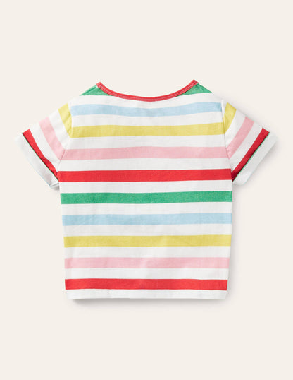 T-Shirt zum Binden-Bunt, Gestreift-2
