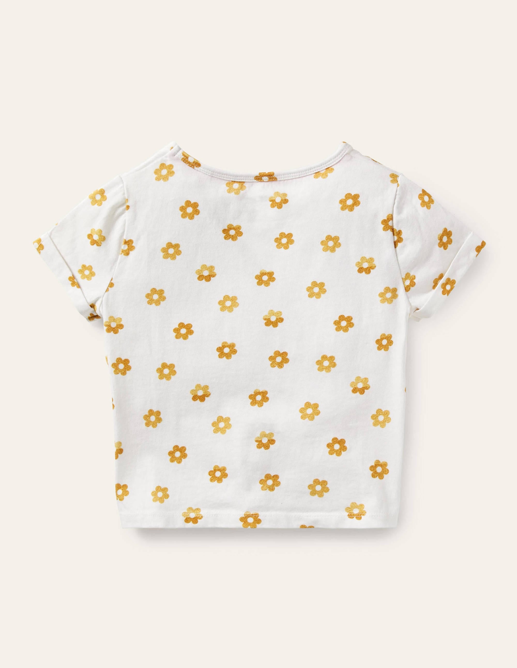 T-Shirt zum Binden-Weiß, Foliengänseblümchen - Image 2