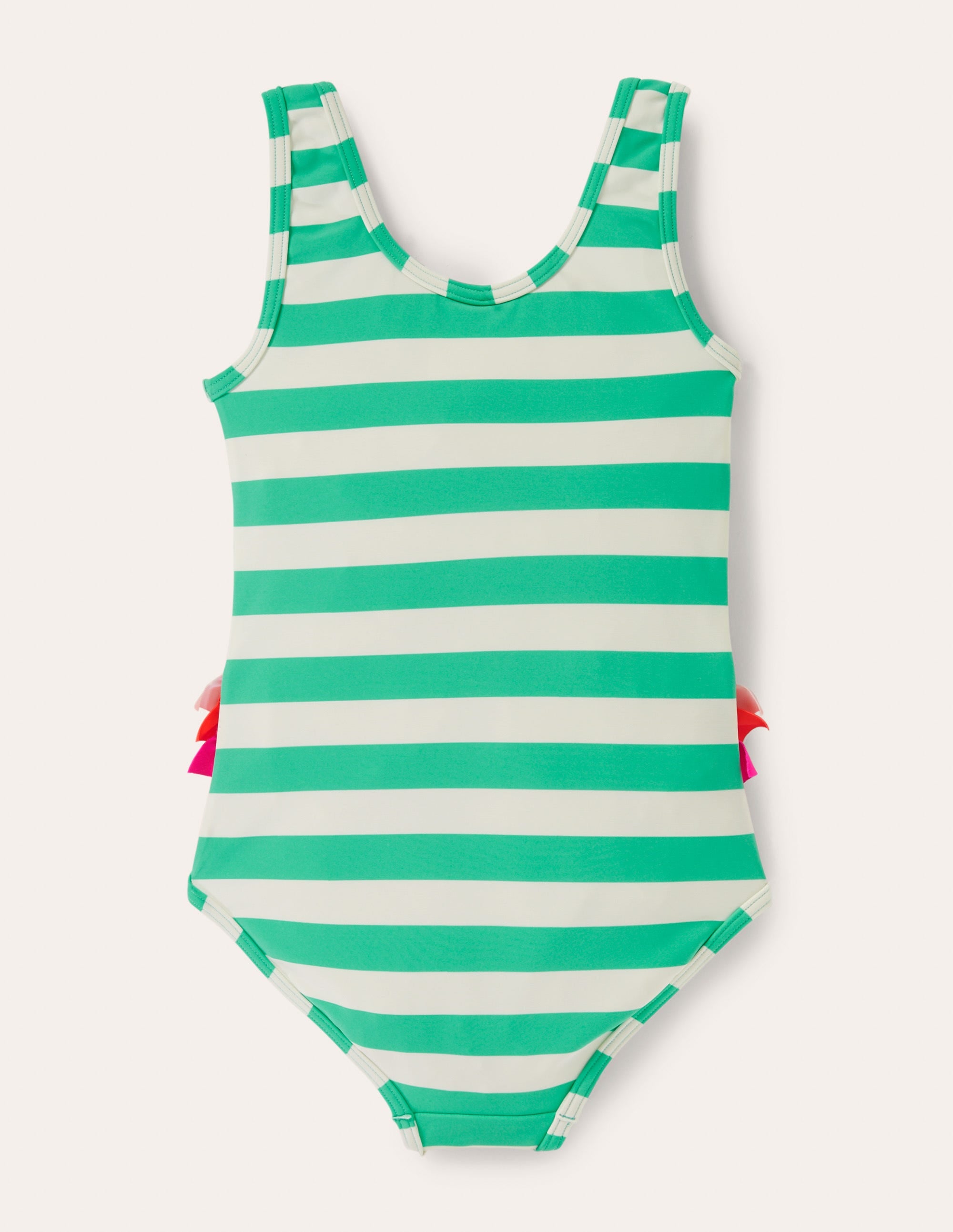 Maillot de bain fun à appliqué-Flamant rose vert tropical/ivoire - Image 2