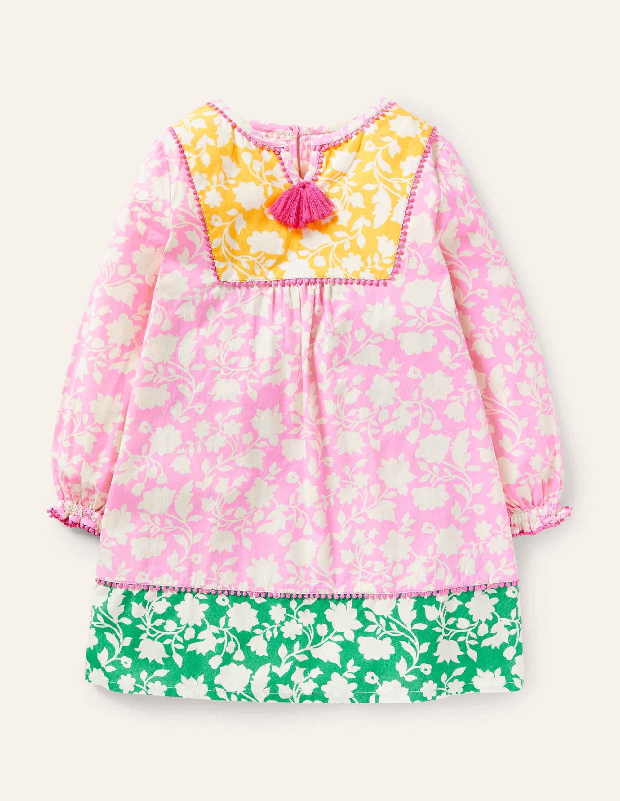 Long-sleeve Embroidered Kaftan-Multi Woodblock - Image 1