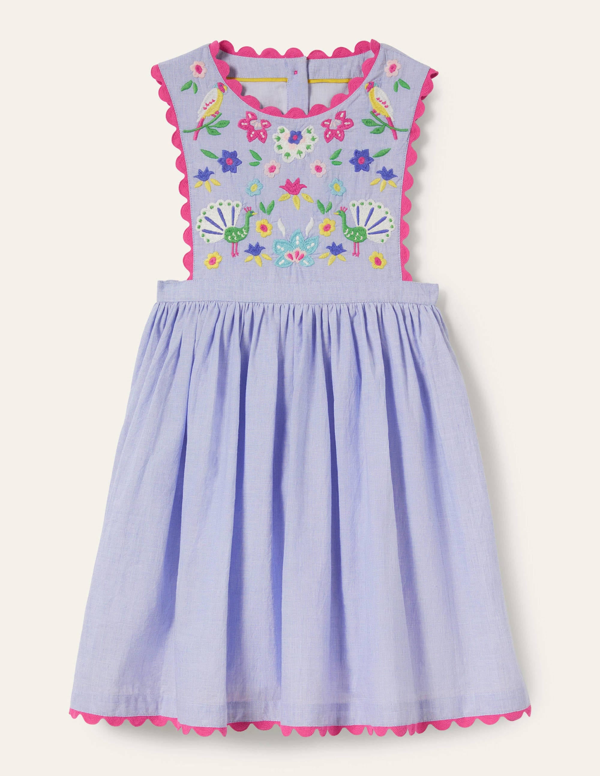 Robe chasuble tissée-Broderie multi bleu - Image 1