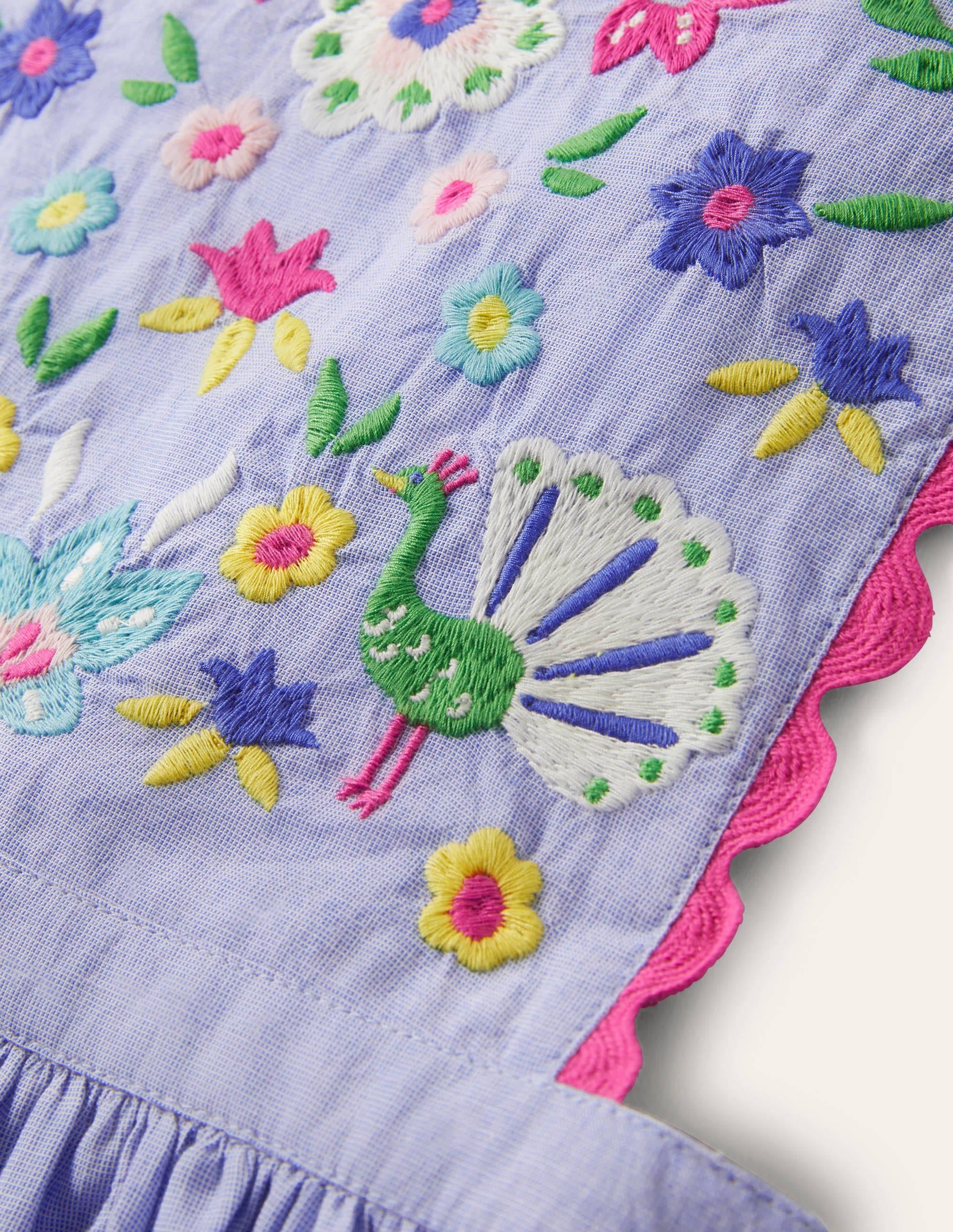 Robe chasuble tissée-Broderie multi bleu - Image 3