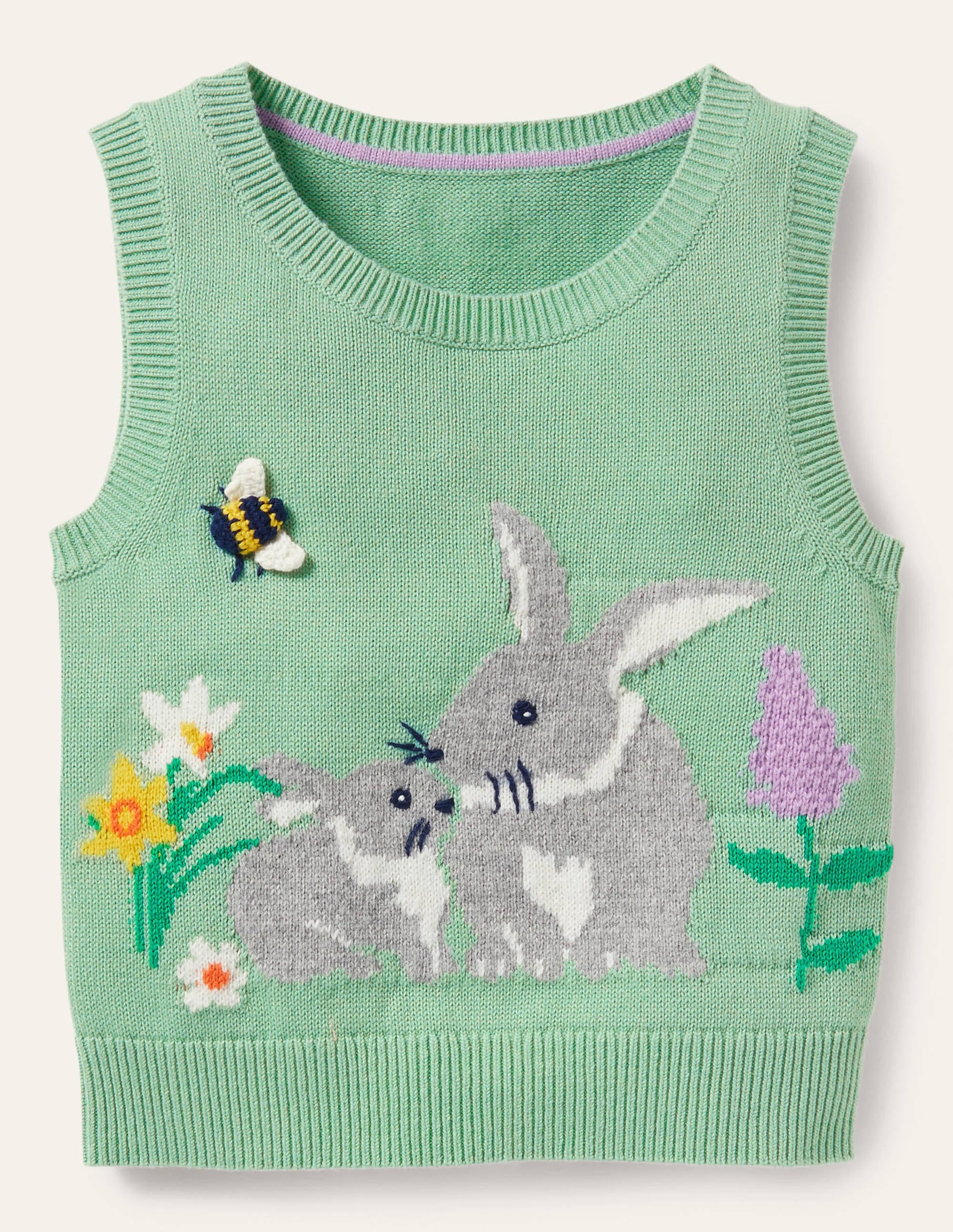 Débardeur en maille-Lapin vert fontaine - Image 1