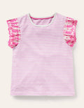 Top avec manches en broderie anglaise-Rose osier fleuri/ivoire