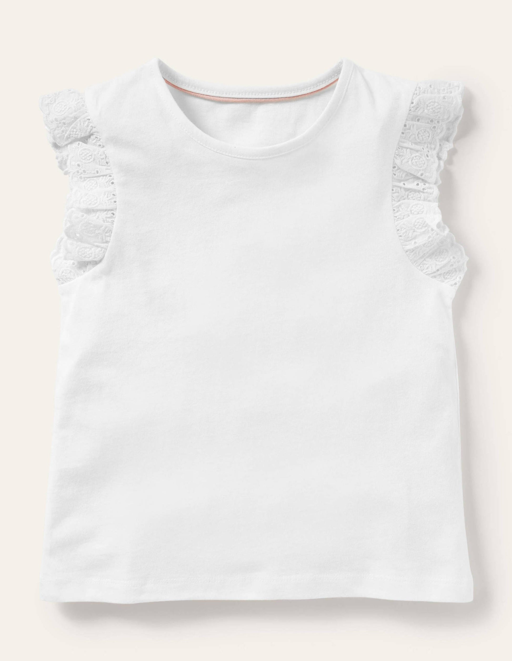 Top avec manches en broderie anglaise-Blanc-1