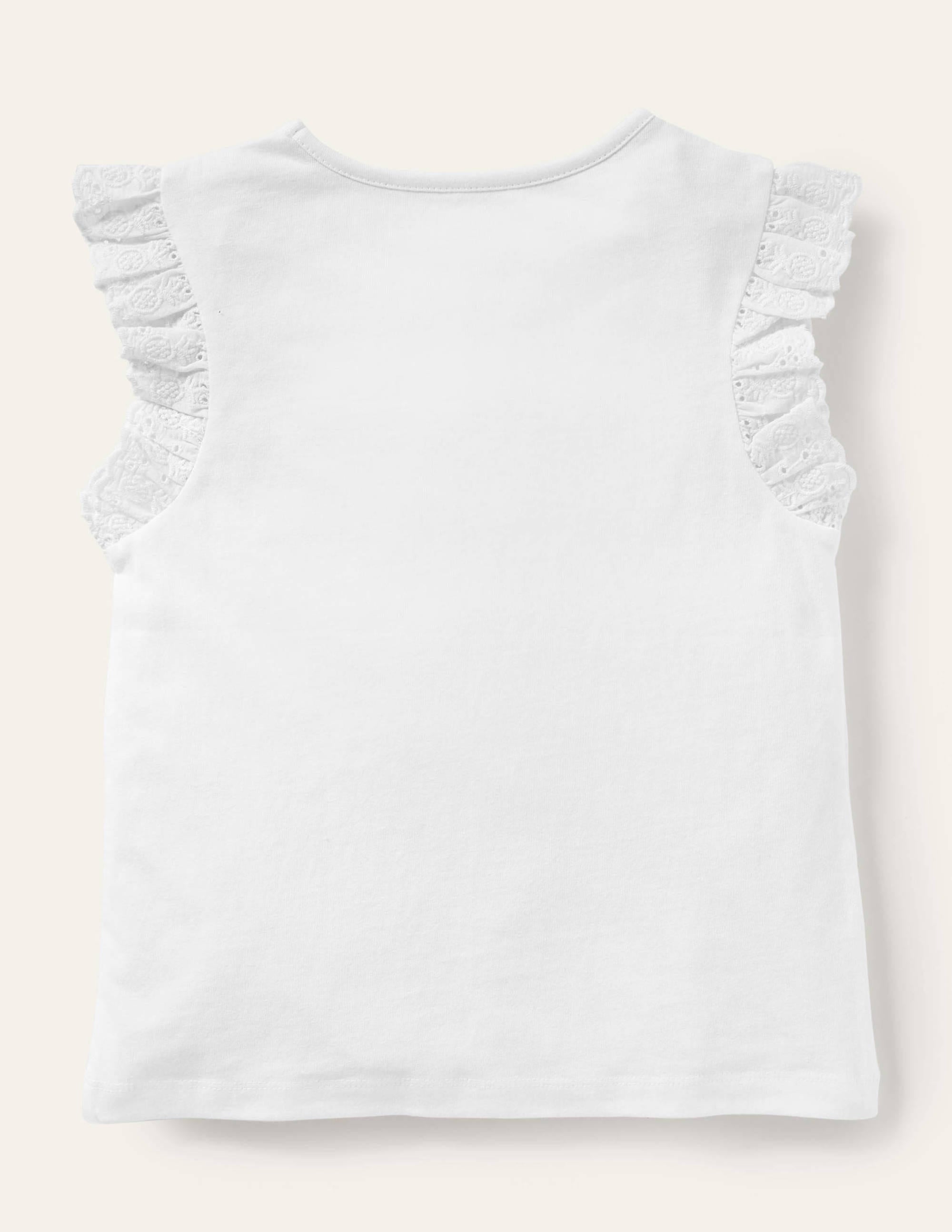 Top avec manches en broderie anglaise-Blanc - Image 2