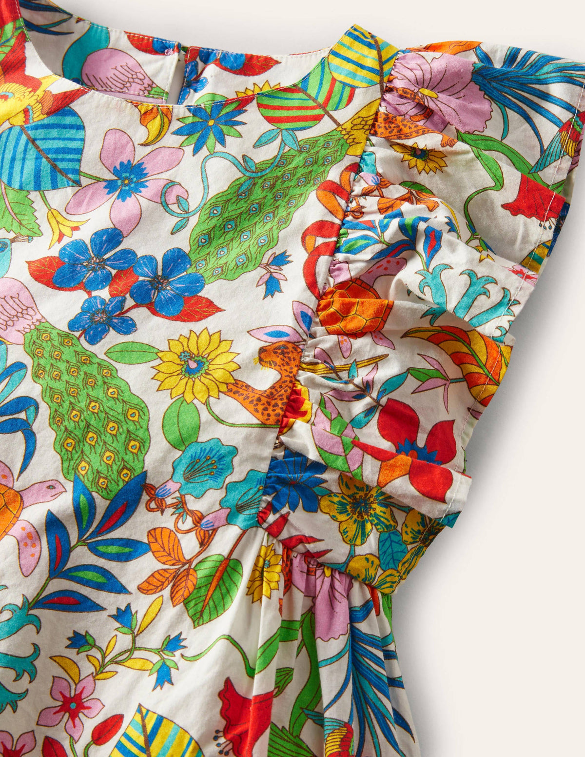 Gemustertes Kleid mit Rüschenärmeln-Mini Me/Bunt, Dschungel - Image 3