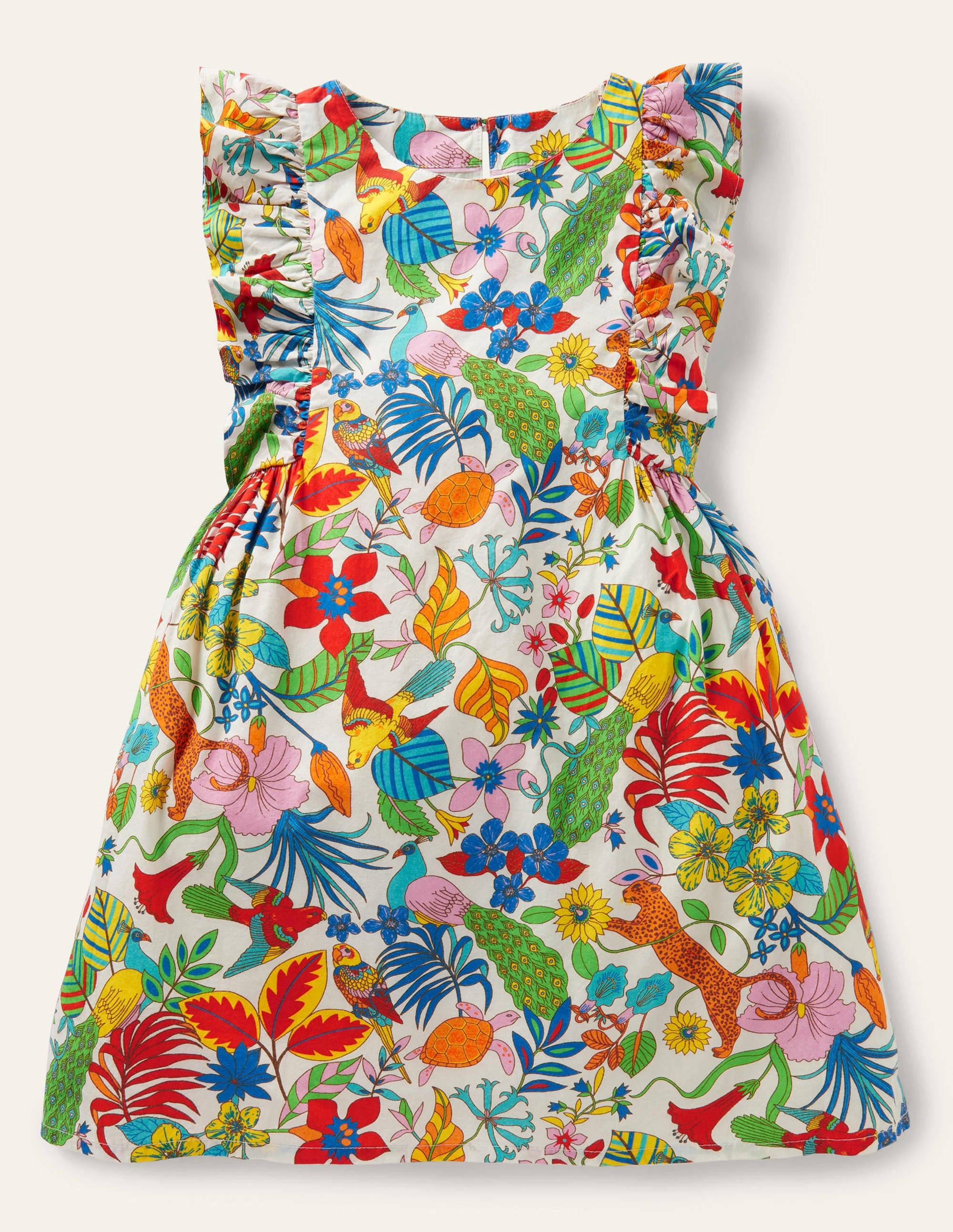 Gemustertes Kleid mit Rüschenärmeln-Mini Me/Bunt, Dschungel - Image 1
