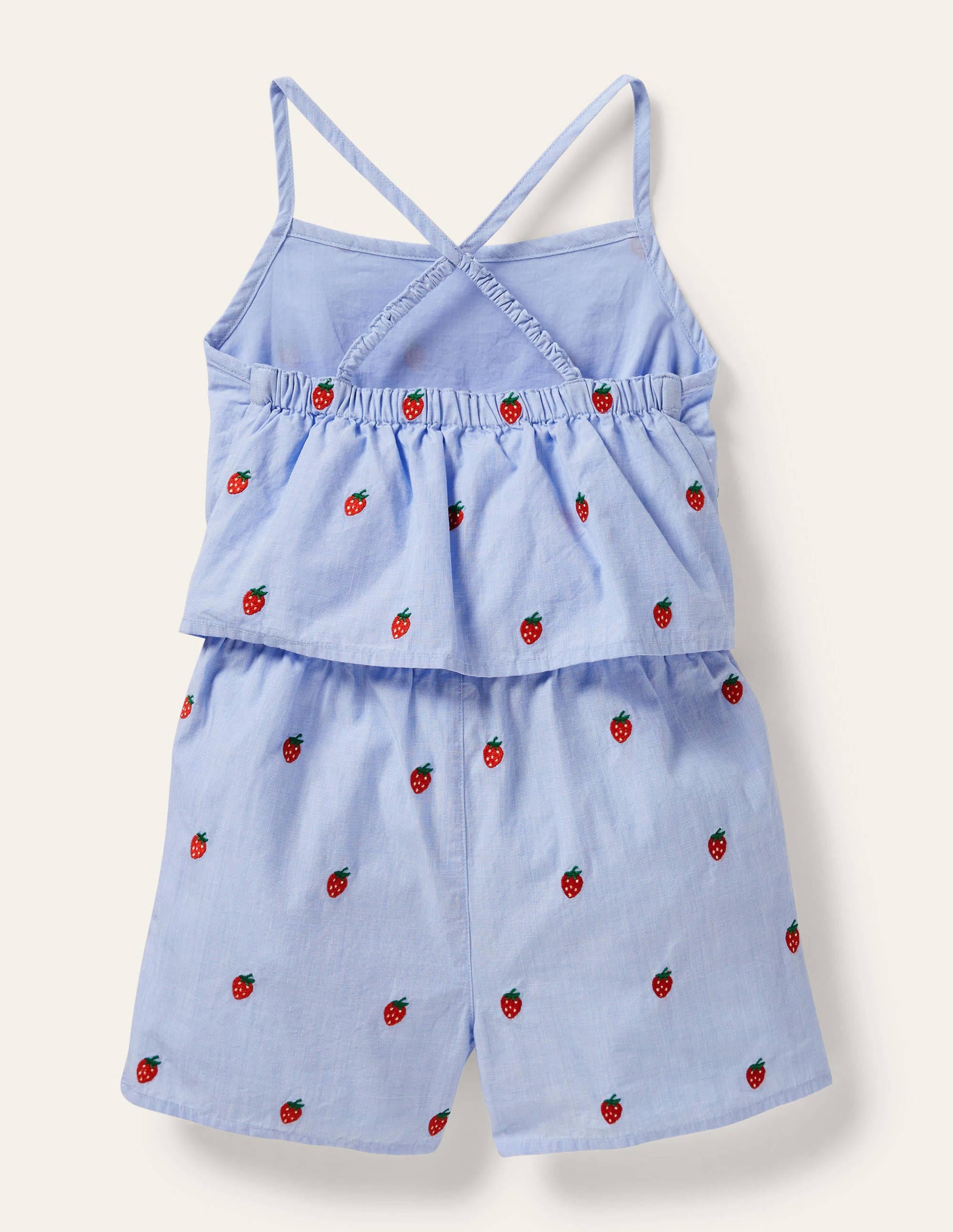 Combishort tissé et noué sur le devant-Brodé chambray - Image 2