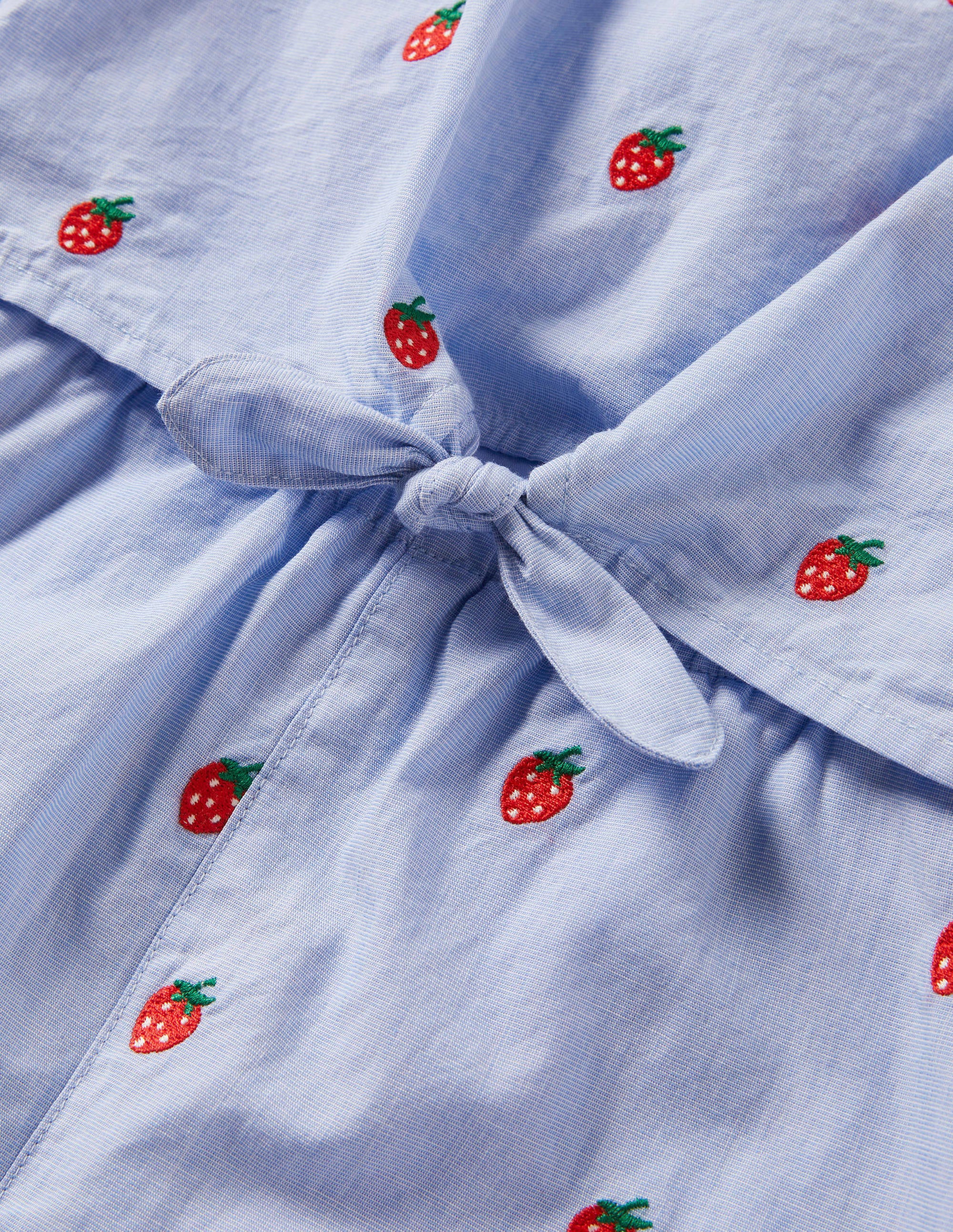 Combishort tissé et noué sur le devant-Brodé chambray - Image 3
