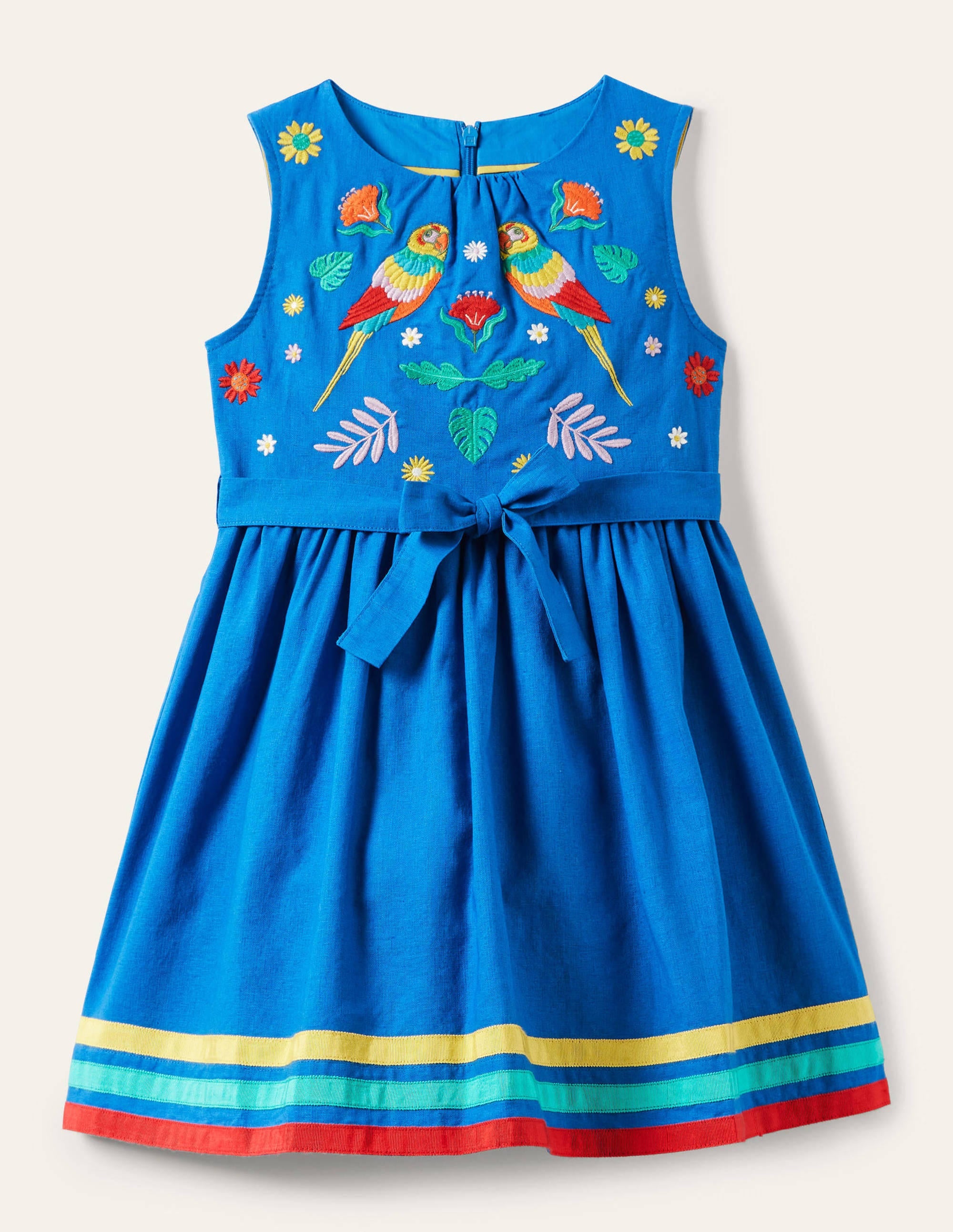 Vintagekleid mit Dschungelmotiv-Marineblau, Stickerei - Image 1
