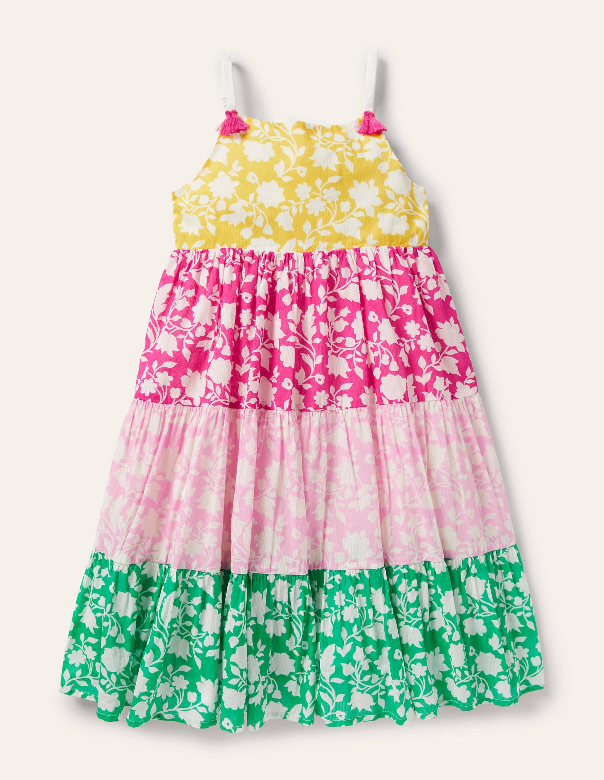 Robe d'été imprimée et volantée-Pêle-mêle multi-1