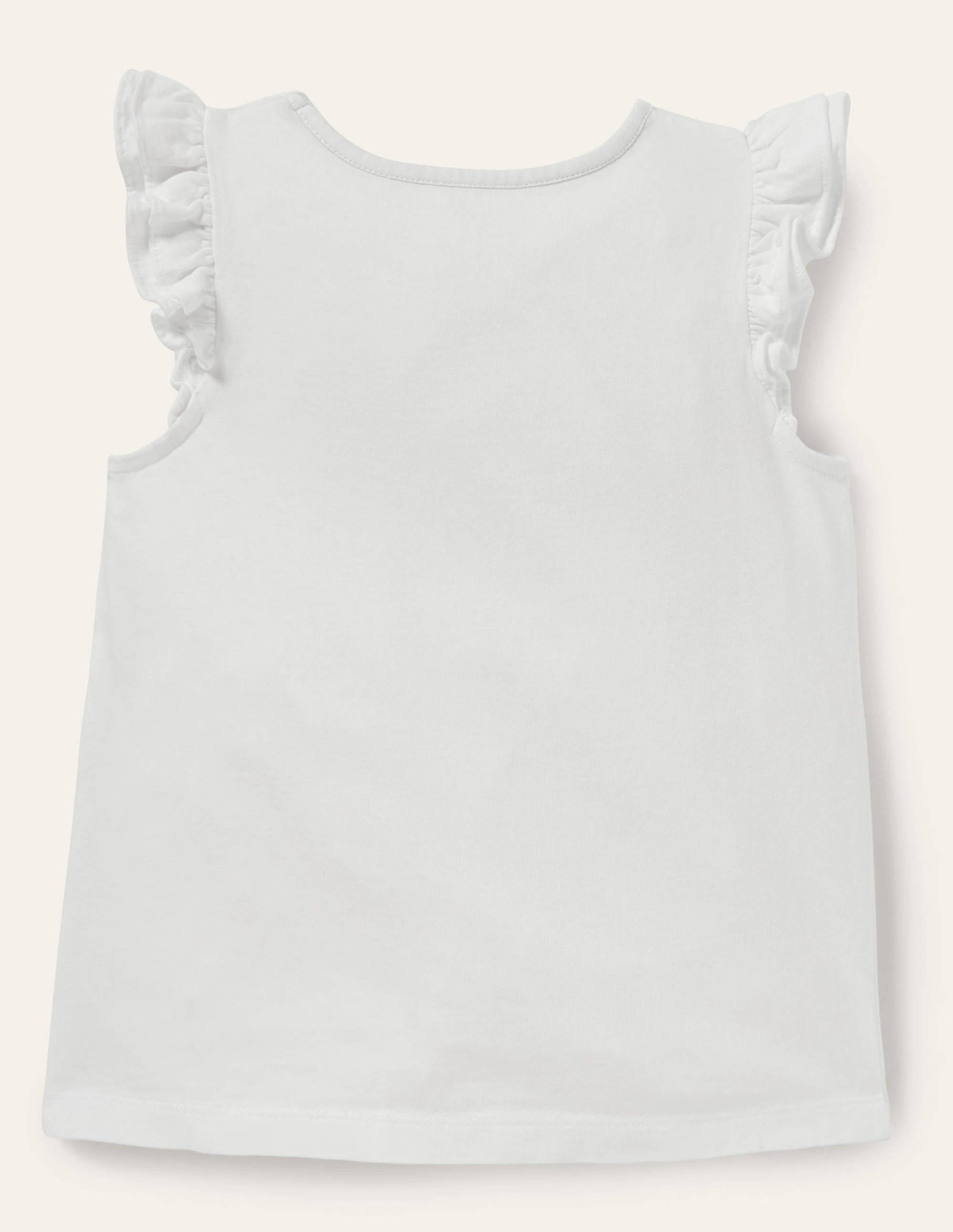 T-shirt volanté à logo-Perroquet floral ivoire-2