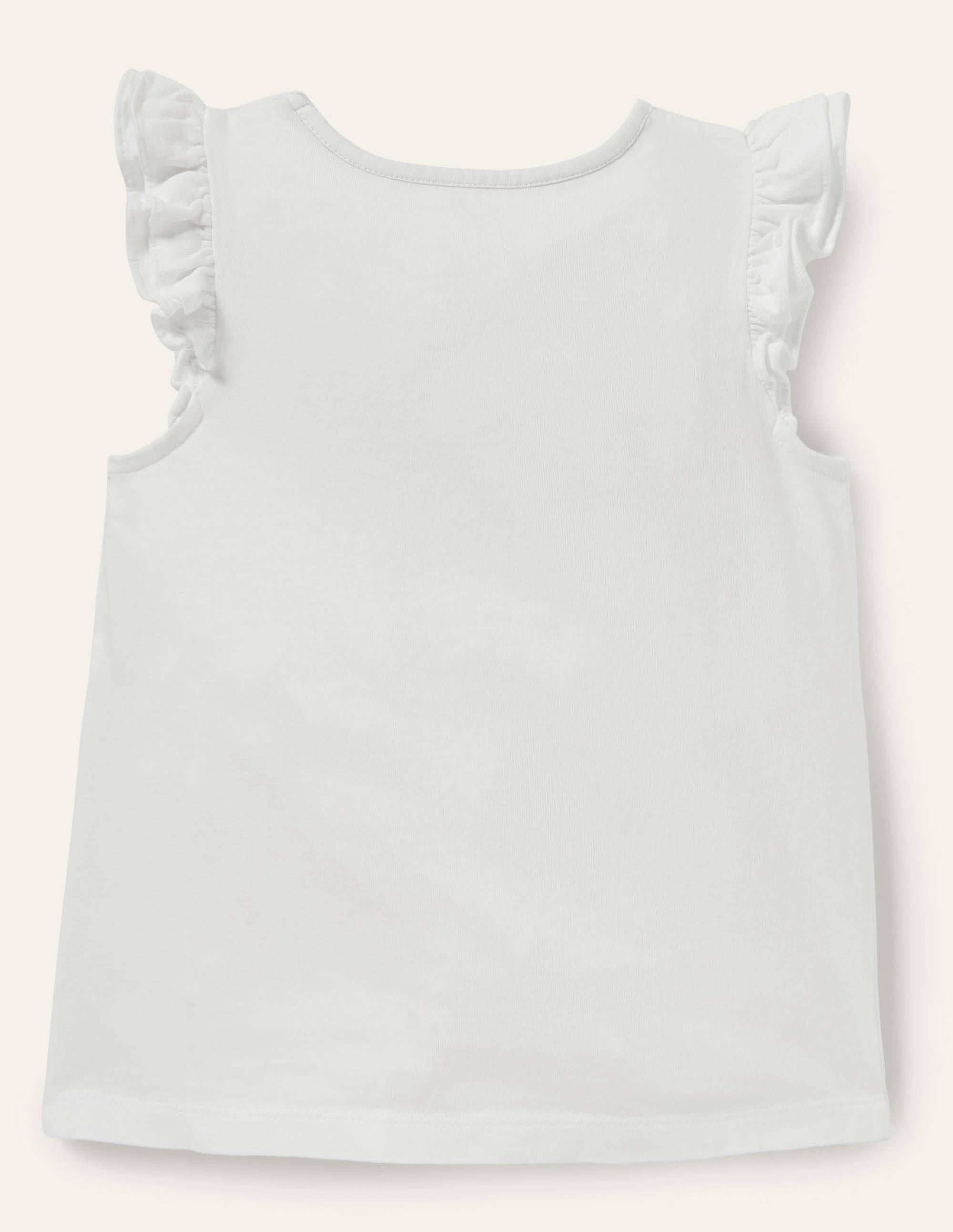 T-shirt volanté à logo-Perroquet floral ivoire - Image 2