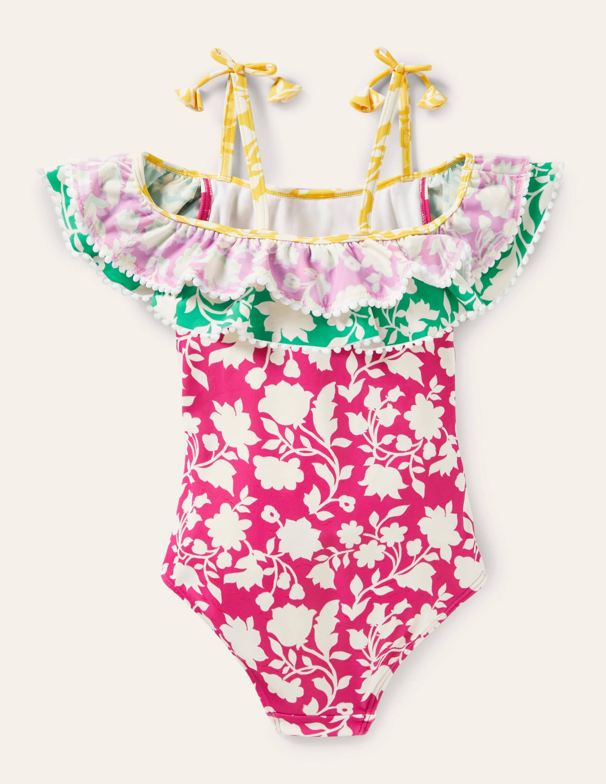 Maillot de bain volanté à motif pêle-mêle-Motif cachemire violet fruits rouges - Image 2