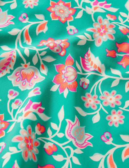 Badeshirt mit kurzen Ärmeln-Tropisches Grün, Paisleymuster-3