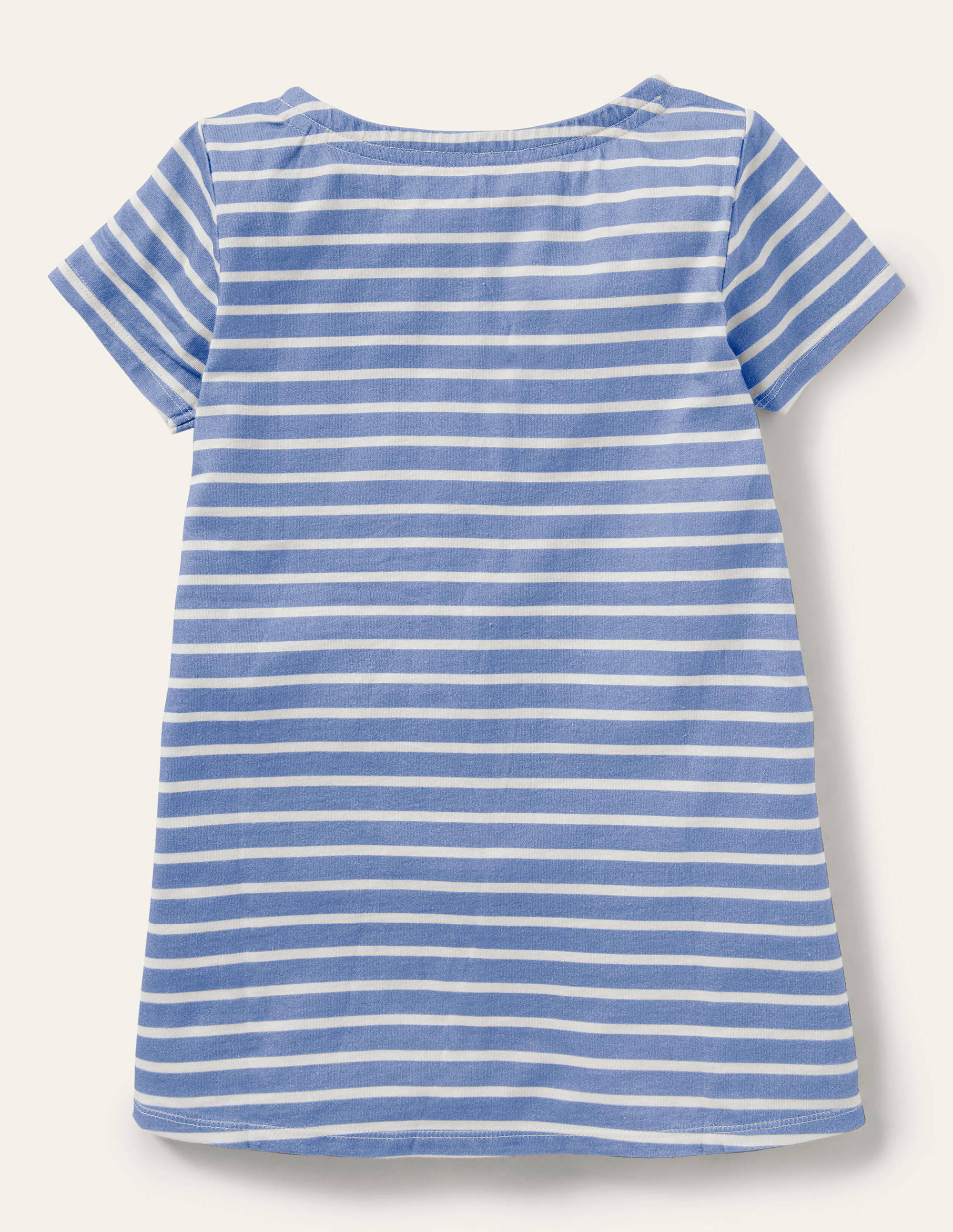Kurzärmlige Tunika mit Applikation-Glockenblumenblau/Naturweiß, Einhörner - Image 2