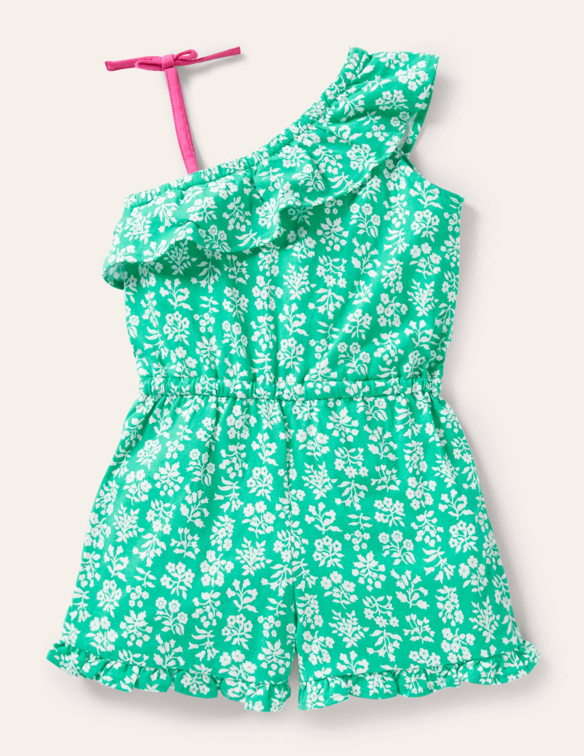 Combishort asymétrique en jersey-Motif xylographique vert tropical-2