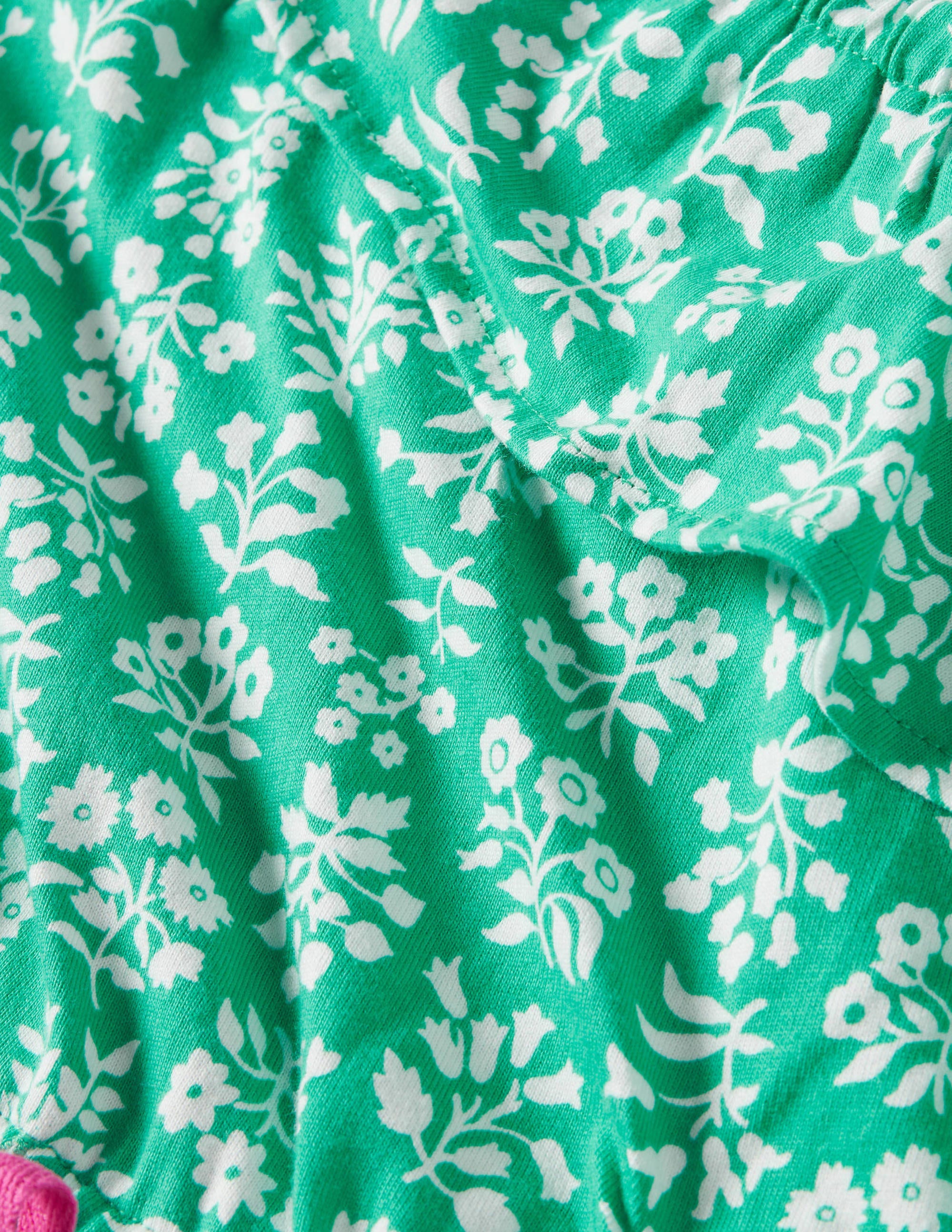 Combishort asymétrique en jersey-Motif xylographique vert tropical - Image 3