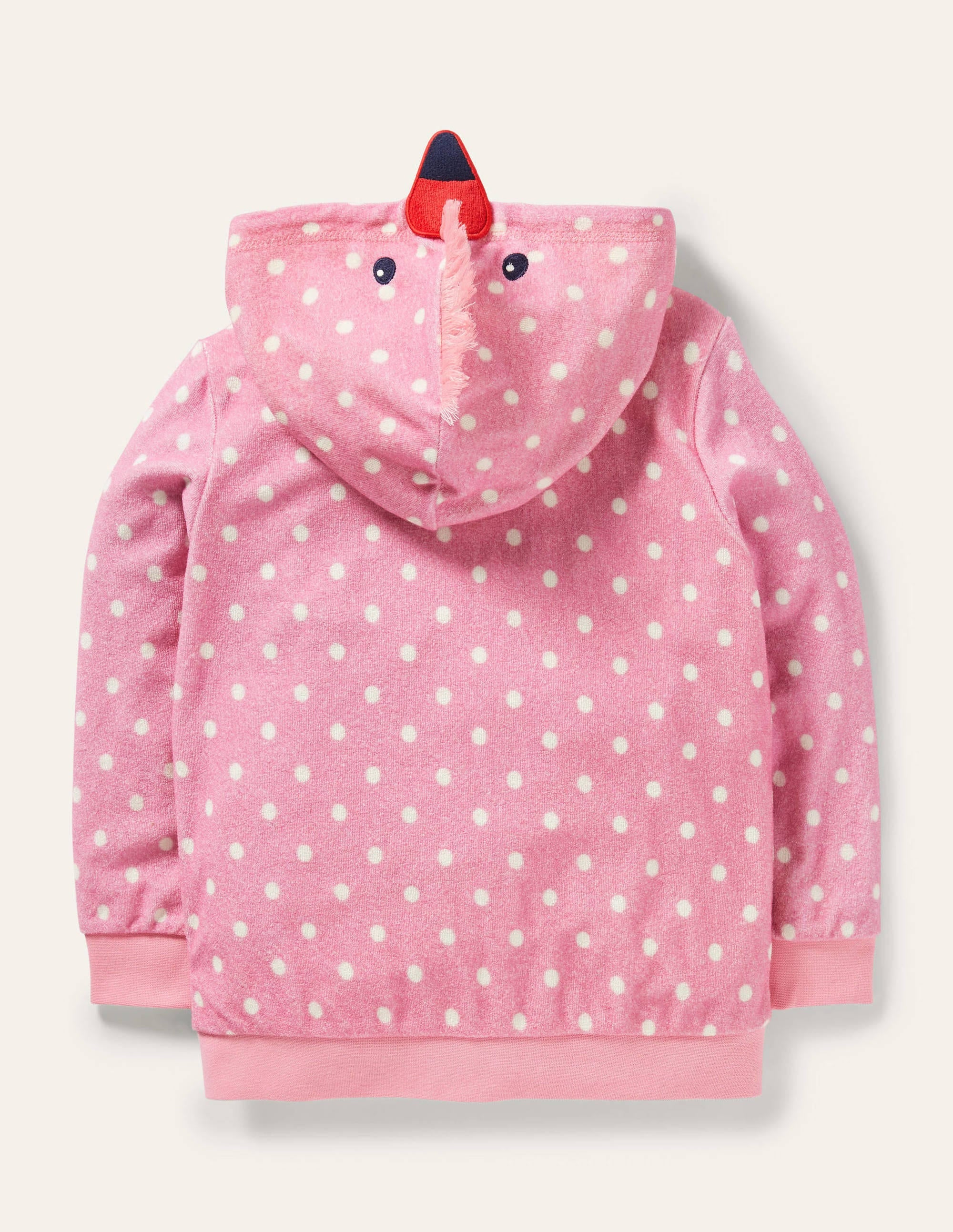 Originelle Frottee-Kapuzenjacke-Hellrosa, Flamingo - Image 2