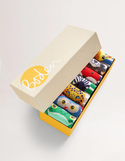 Box mit Socken im 7er-Pack-Tiere der Welt