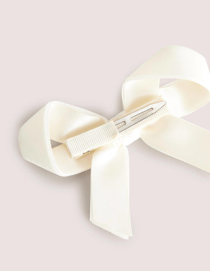 Barrette avec grand nœud-Ivoire-2