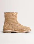 Bottes courtes cosy en cuir-Étoile taupe