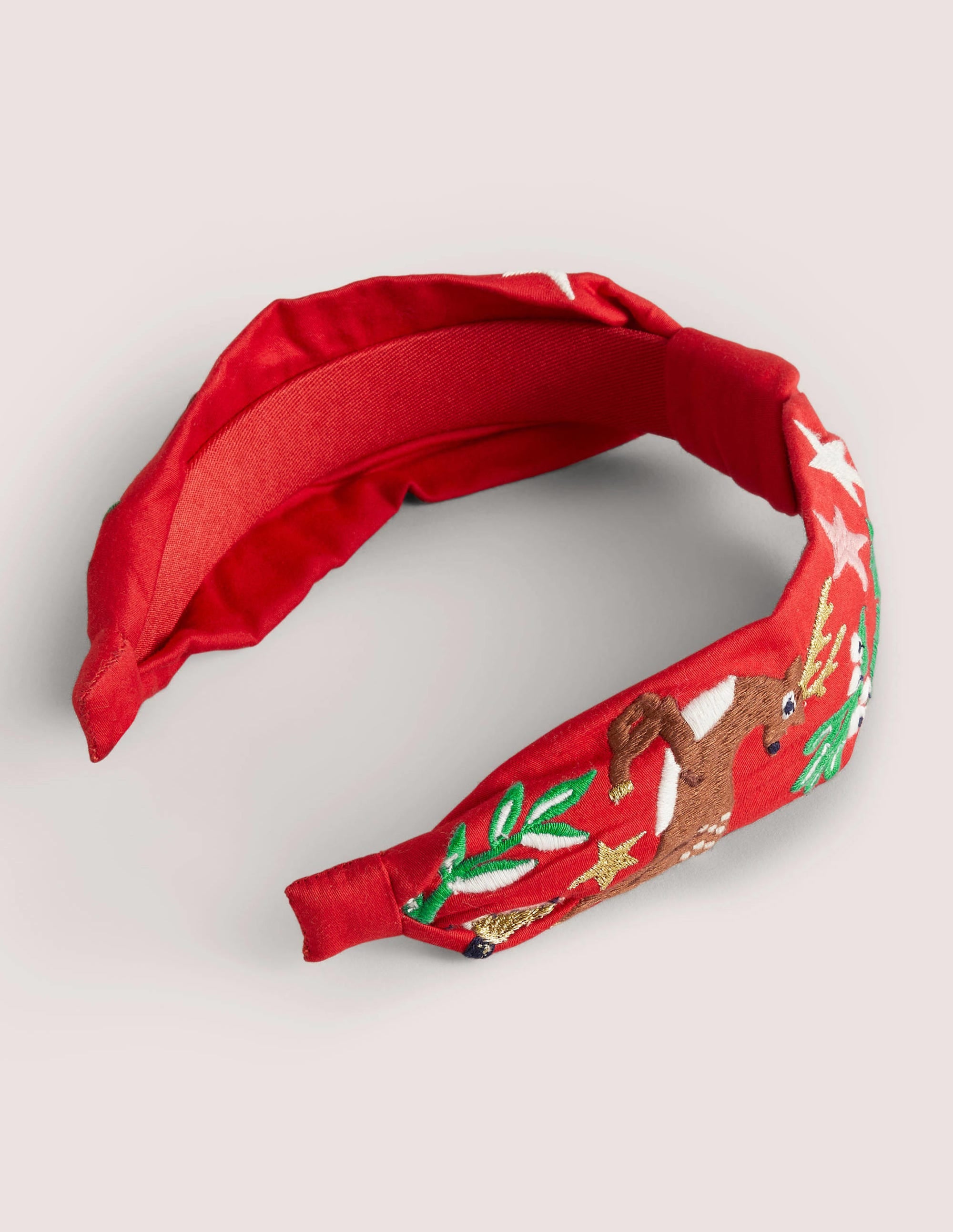 Serre-tête torsadé à nœud-Noël rouge - Image 1