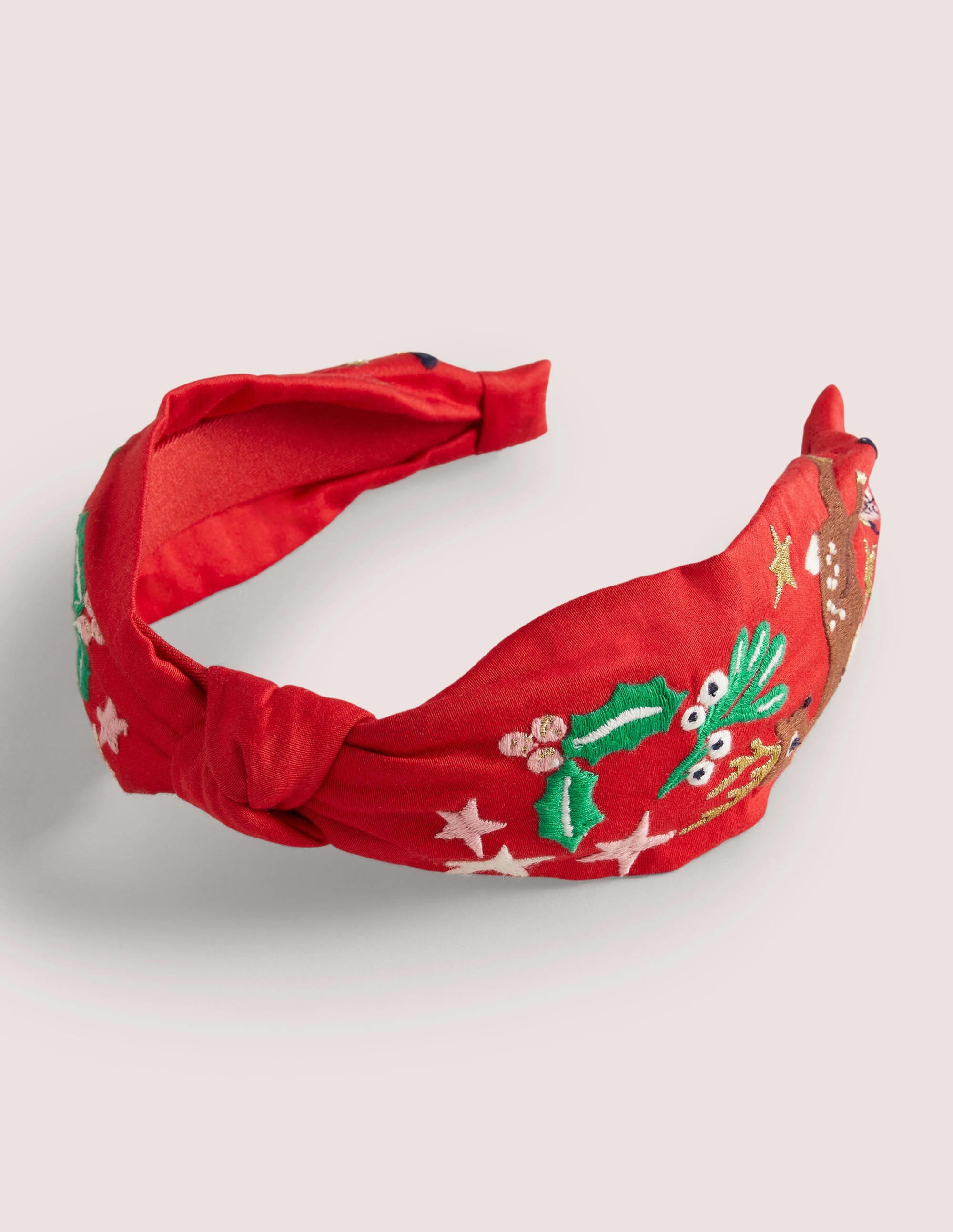 Serre-tête torsadé à nœud-Noël rouge - Image 2