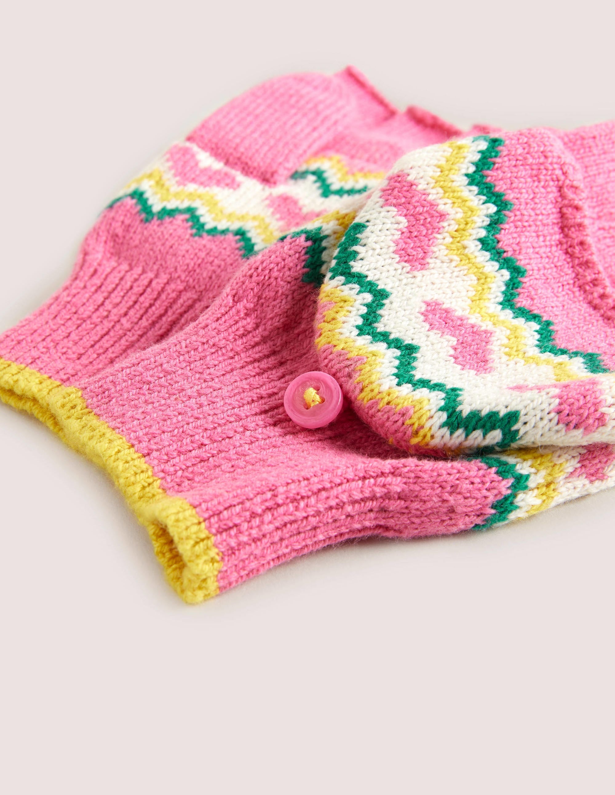 Fäustlinge mit Fair-Isle-Muster-Rosa - Image 2