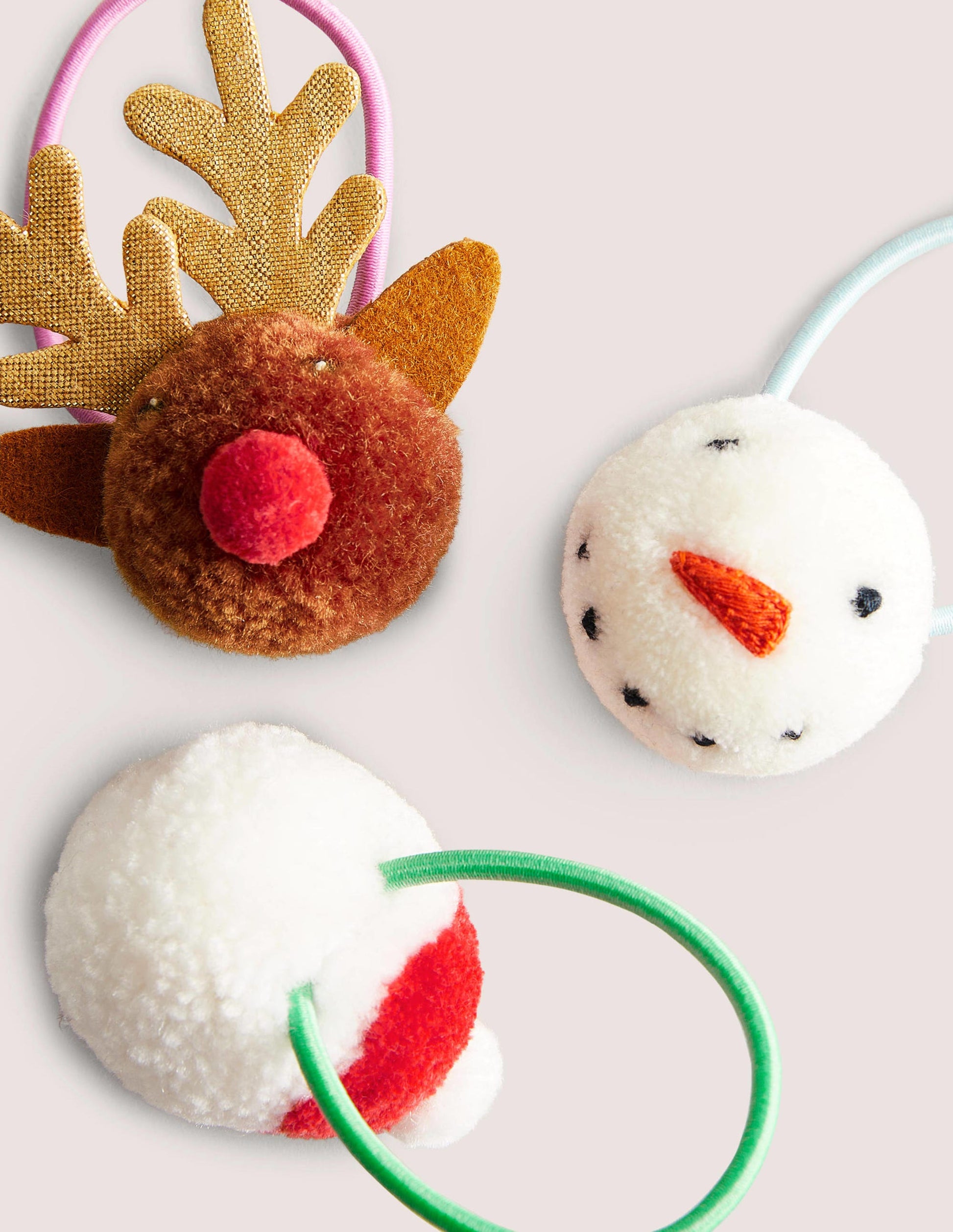 Haarbänder mit Bommeln im 3er-Pack-Bunt, Weihnachtsmotiv-2