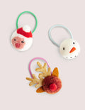 Haarbänder mit Bommeln im 3er-Pack-Bunt, Weihnachtsmotiv