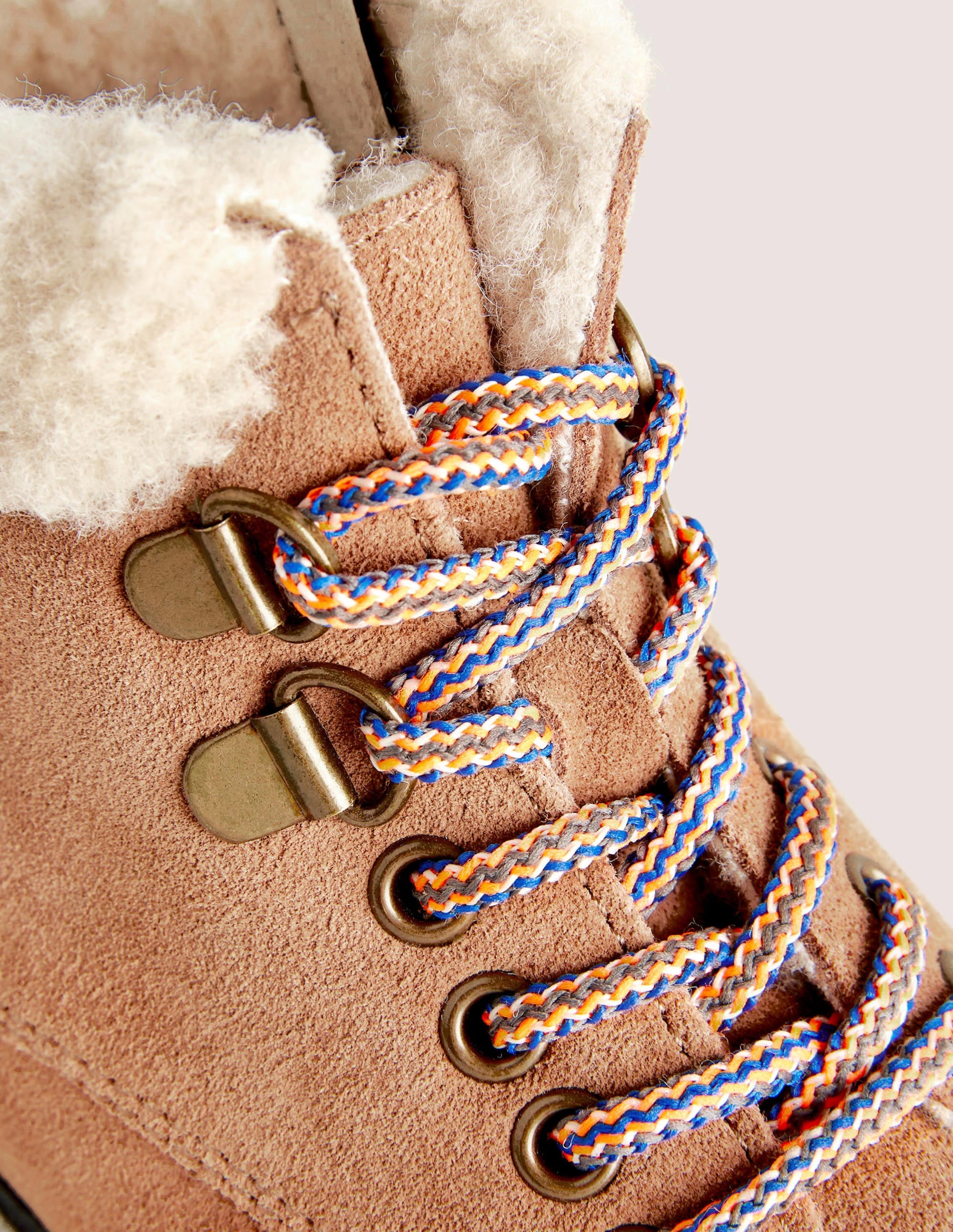 Cosy Lace Up Boots-Tan - Image 3