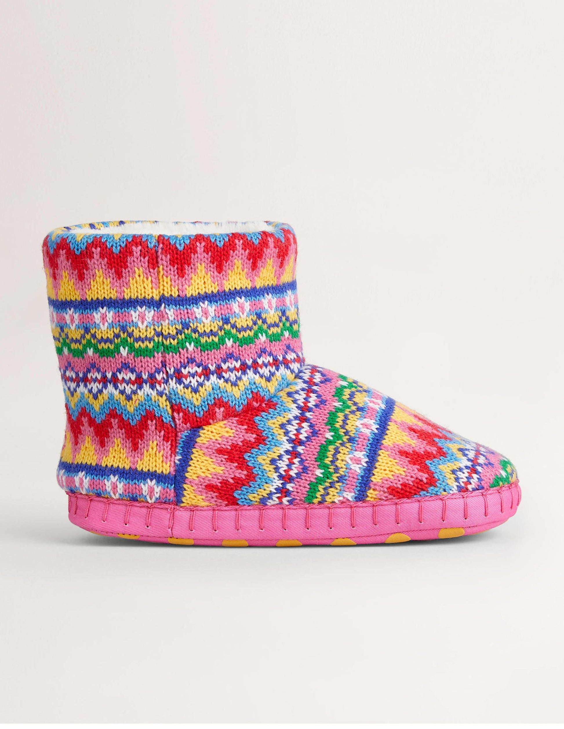 Hausschuhstiefel-Graublau, Fair-Isle-Muster-1