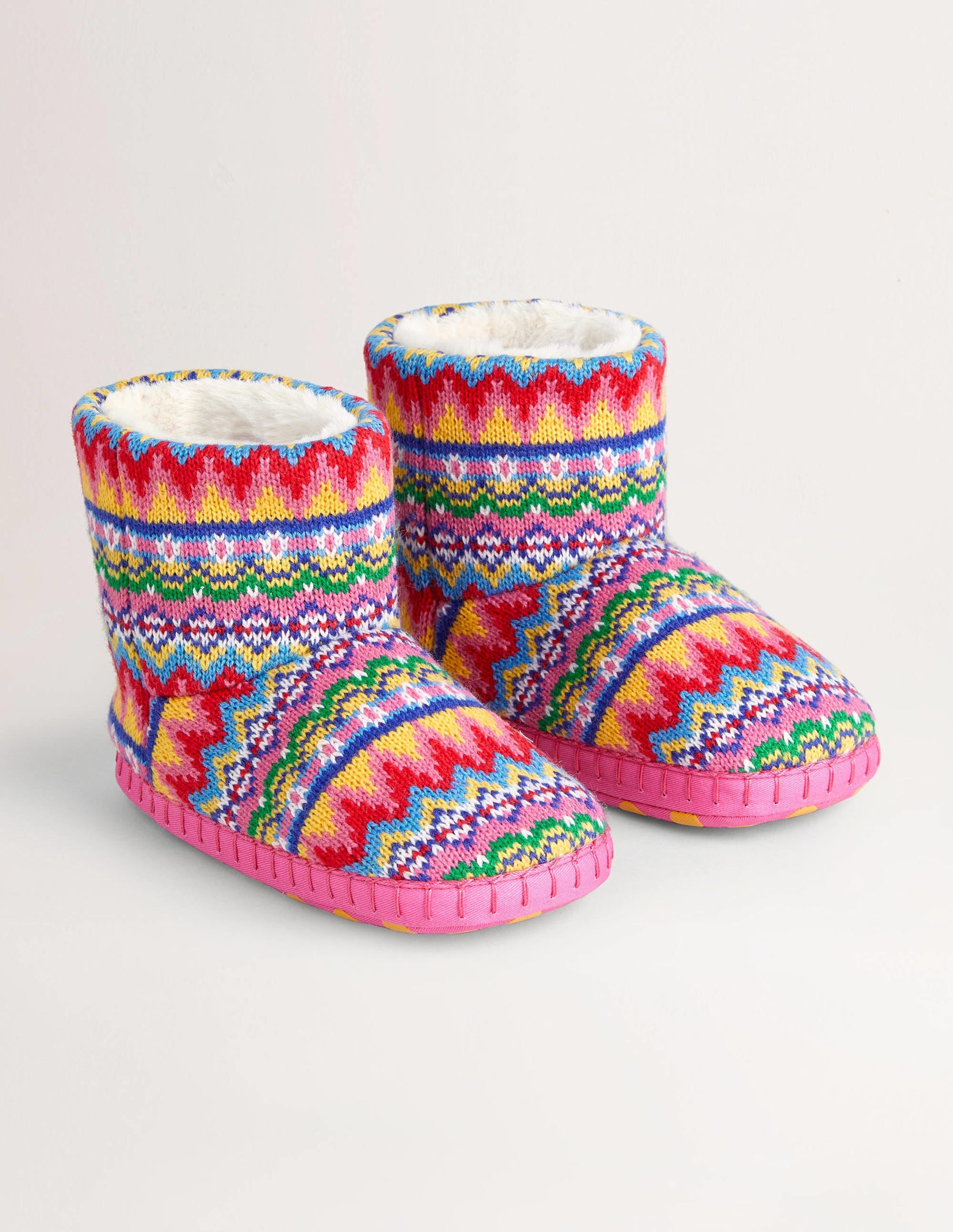 Hausschuhstiefel-Graublau, Fair-Isle-Muster - Image 2