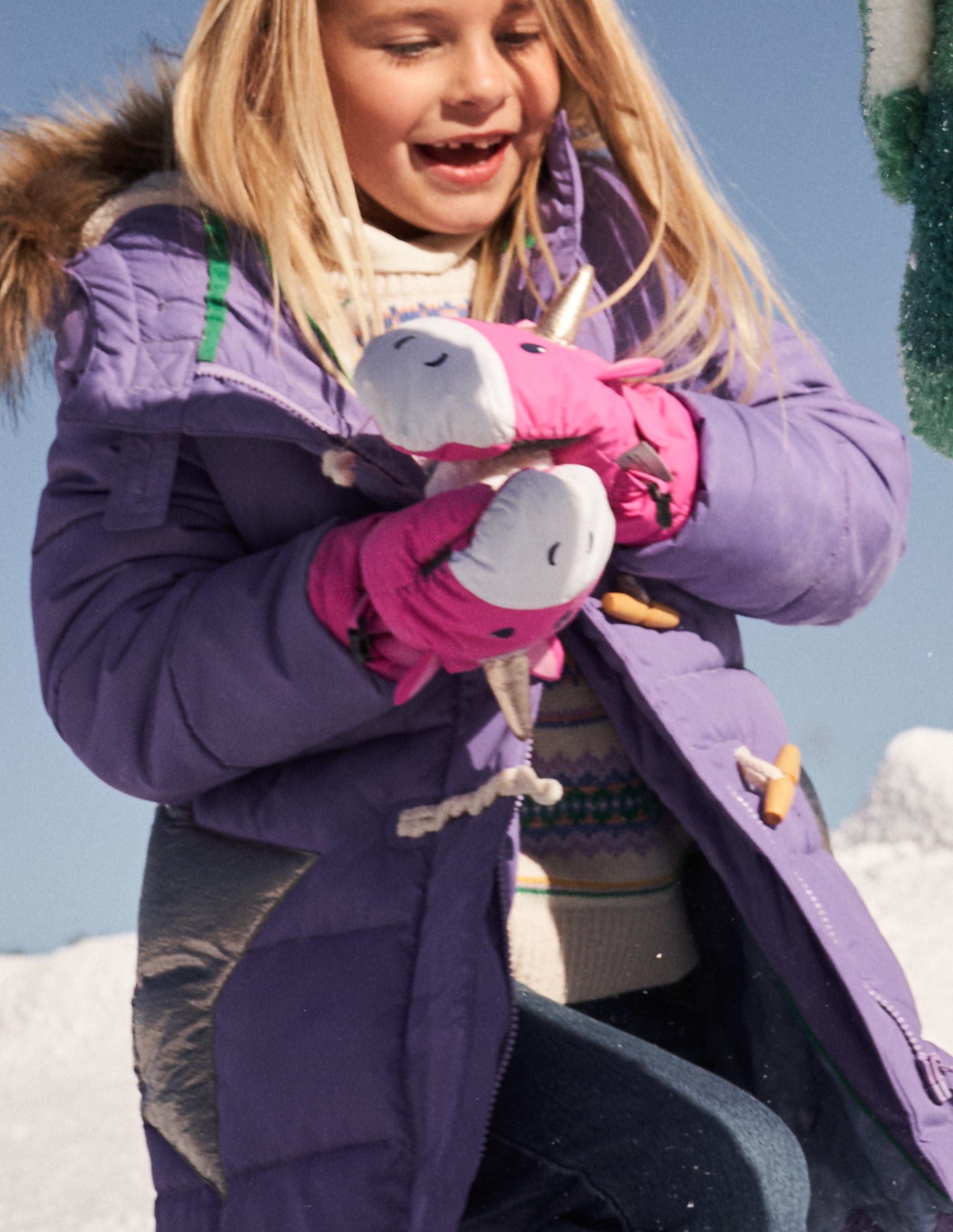 Originelle Allwetterfäustlinge-Rosa, Einhorn - Image 3