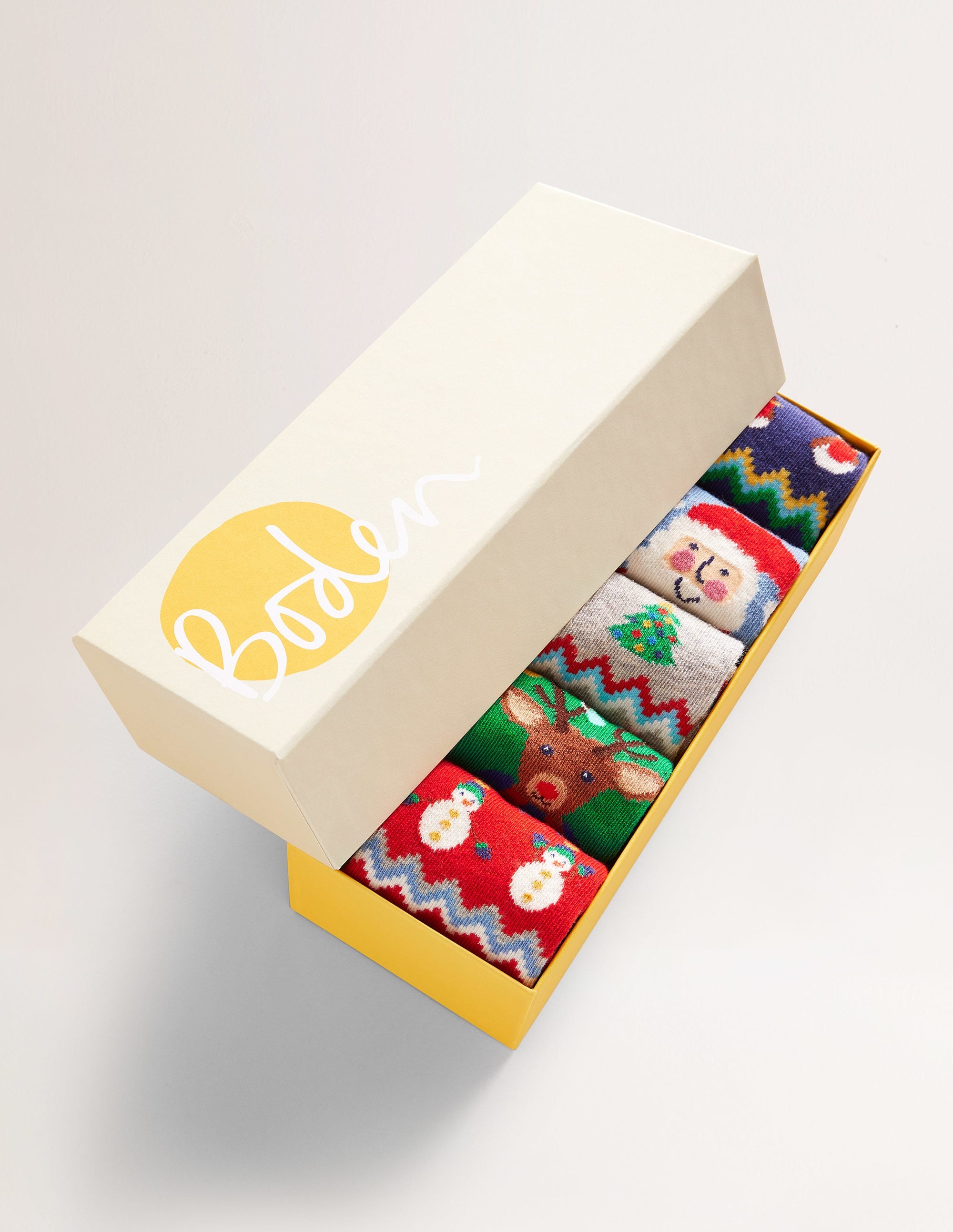Weihnachtssocken im 5er-Pack-Fair-Isle-Muster, Schneemann - Image 2
