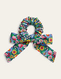 Scrunchie mit Schleife-Leuchtend Bunt, Blumen