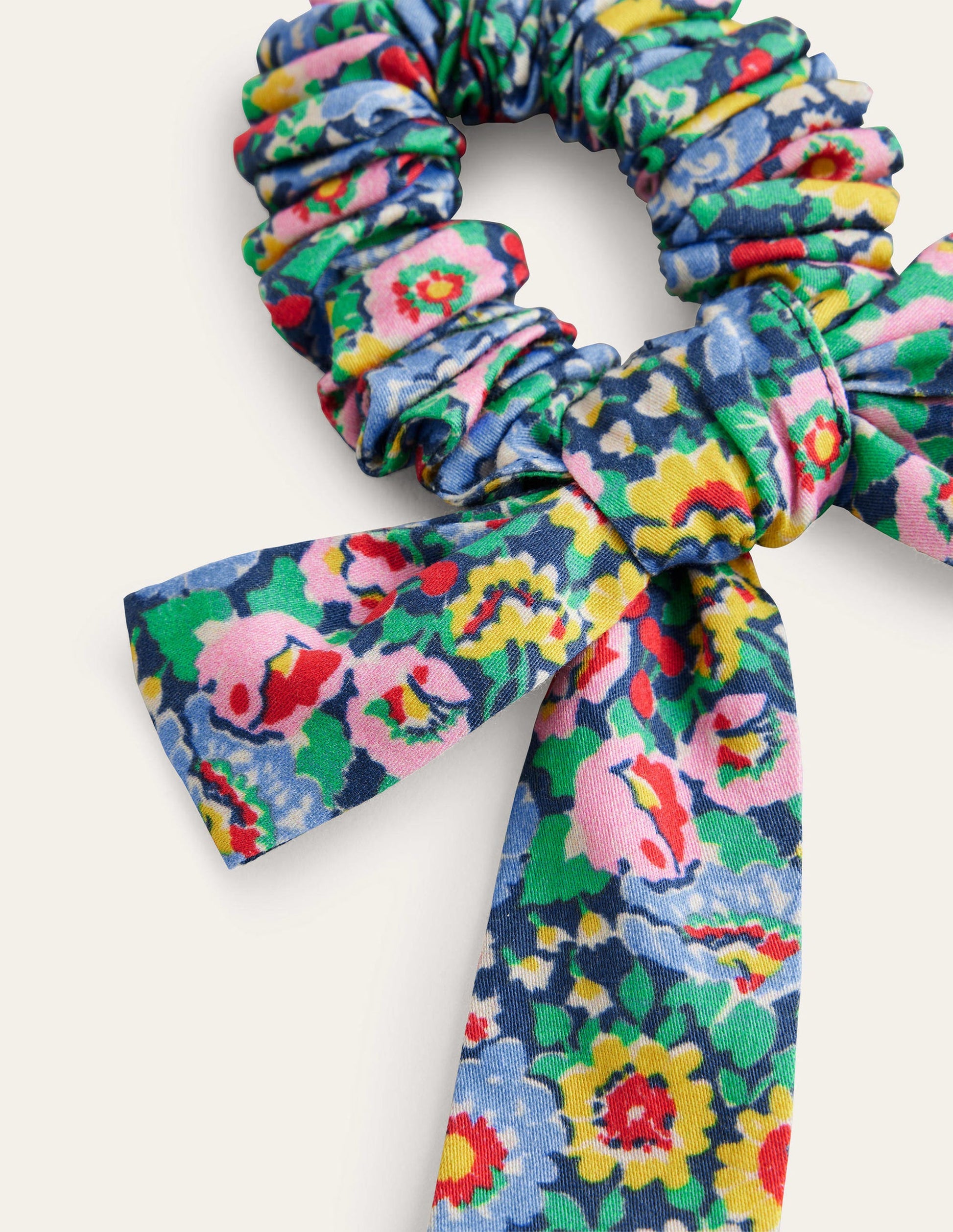Scrunchie mit Schleife-Leuchtend Bunt, Blumen-2