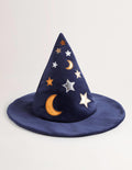 Navy Stars Appliqué Witch's Magical Hat-Navy, Sterne