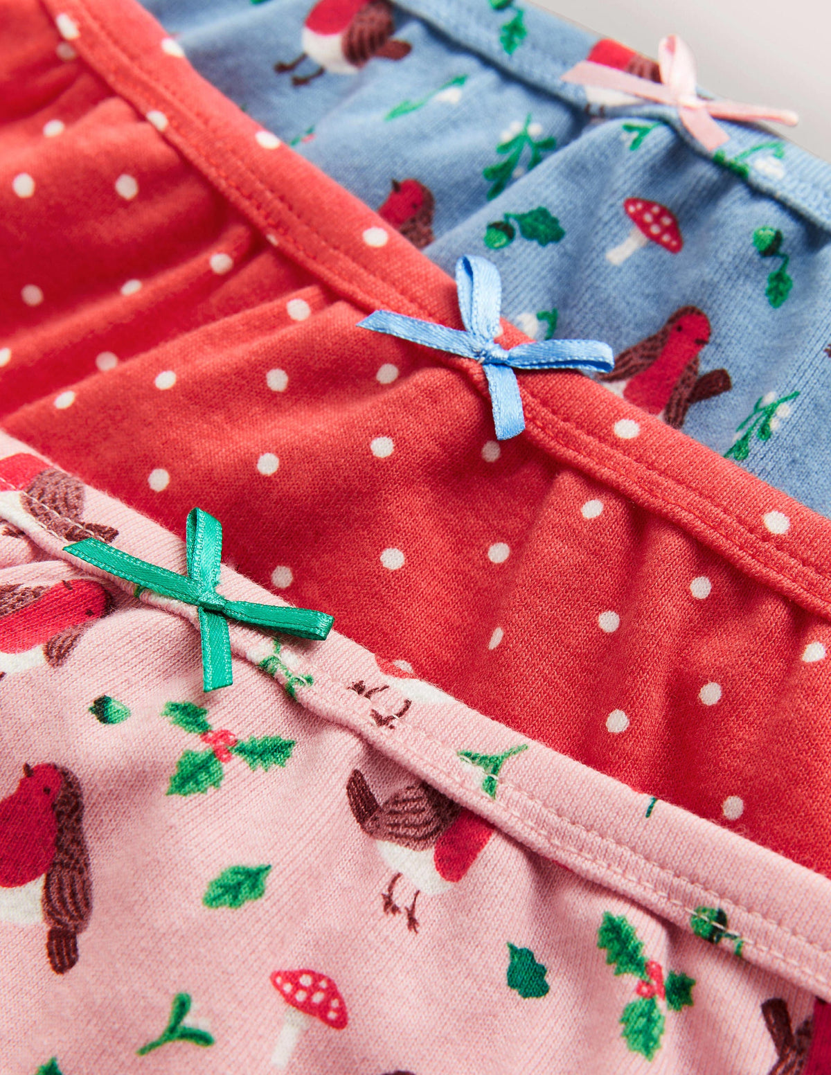 Girls 3 Pack Pants-Boto Pink Robins-3