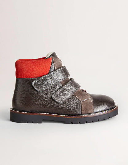 Bequeme Lederstiefel-Dunkelgrau