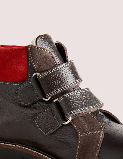 Bequeme Lederstiefel-Dunkelgrau