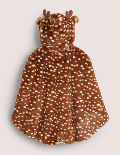 Fancy Dress Faux Fur Cape-Brown Deer